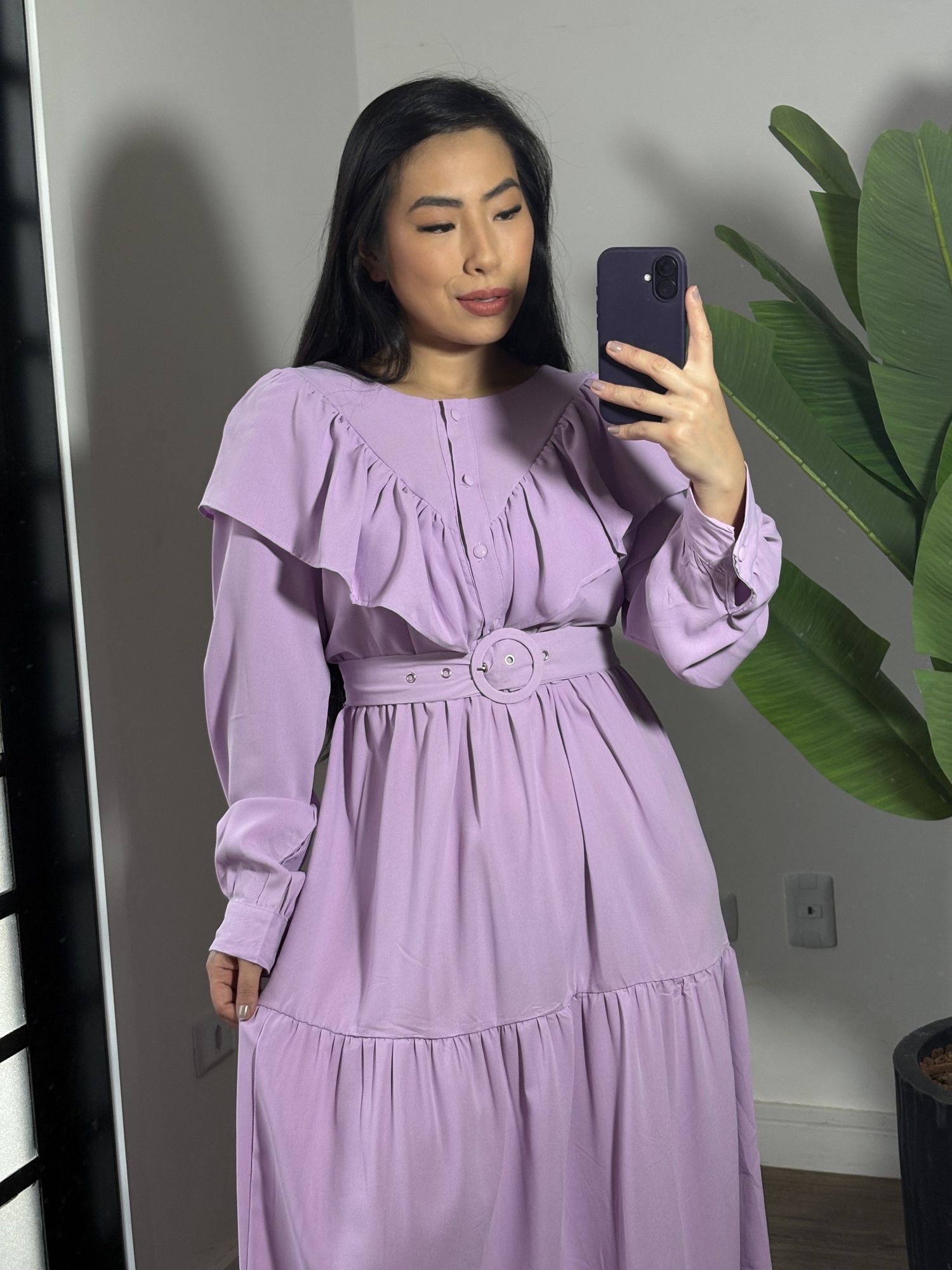Vestido babado Juli 1546 - Lilas 