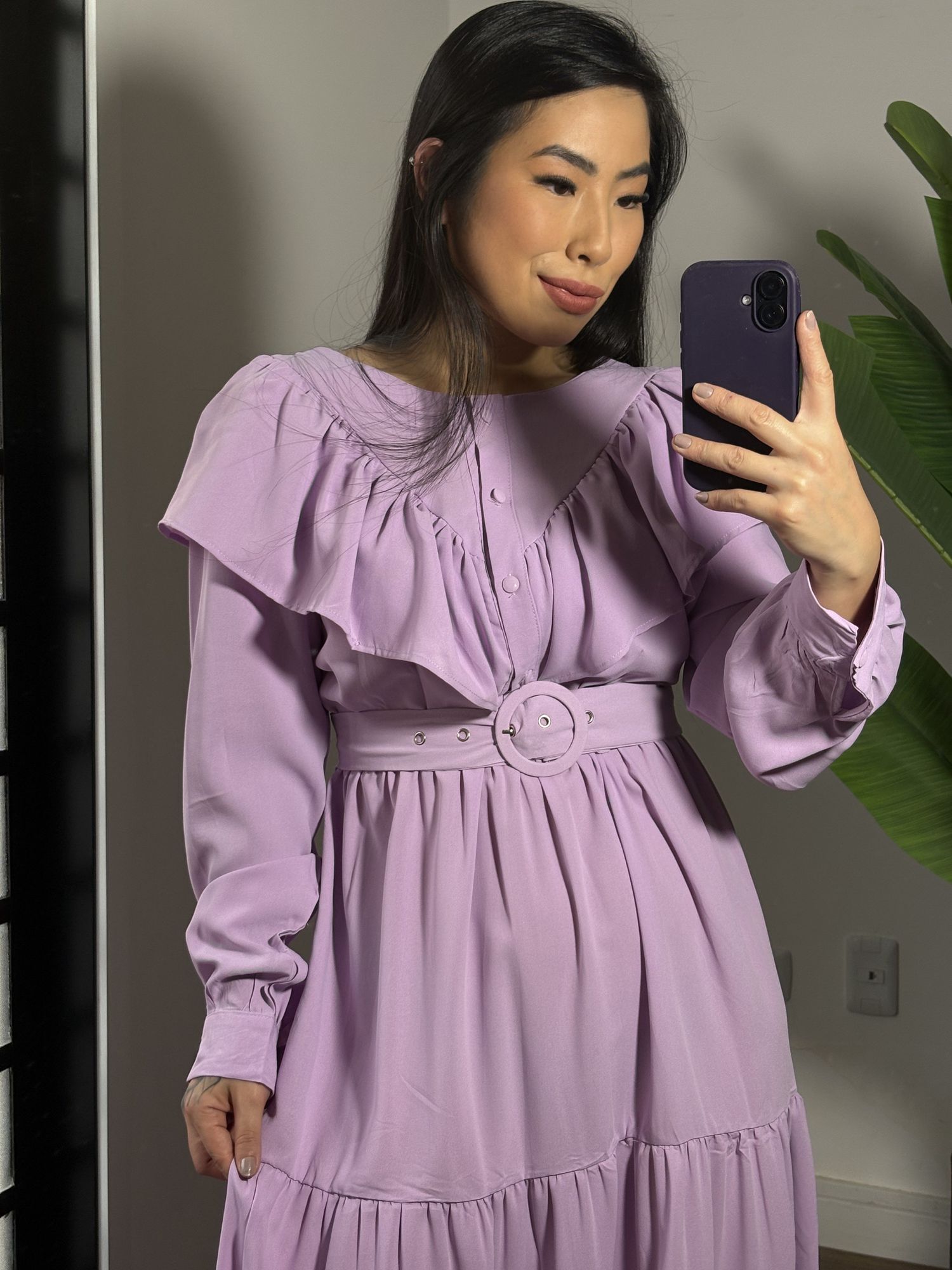 Vestido babado Juli 1546 - Lilas 