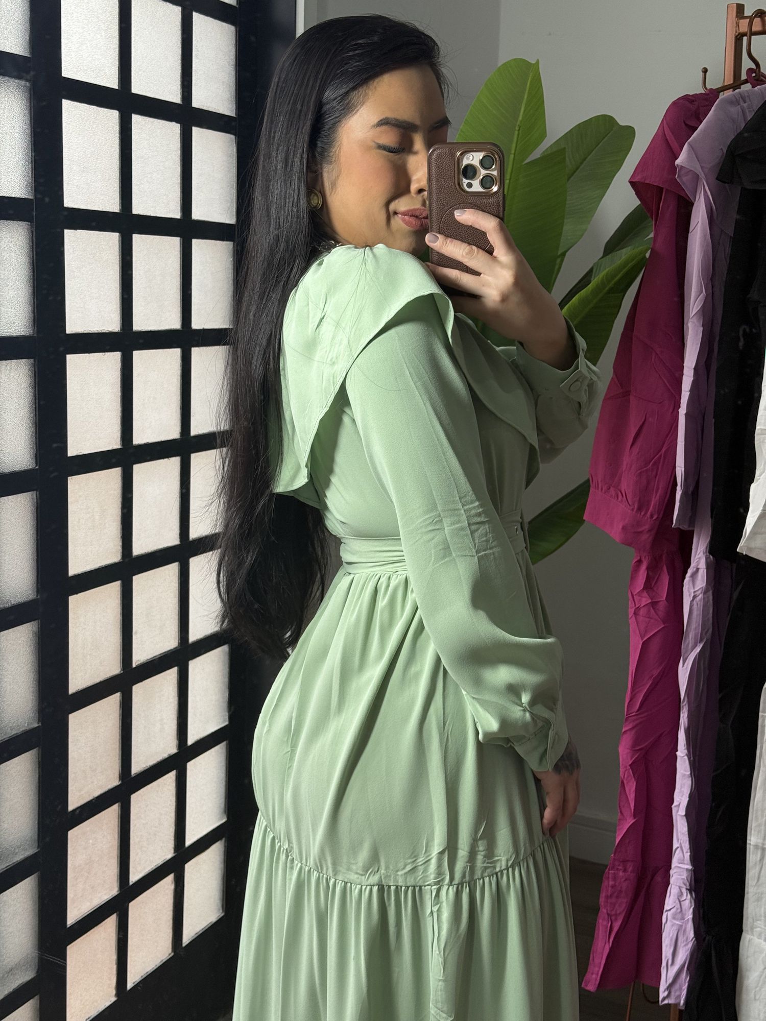 Vestido Babado Juli verde 1546