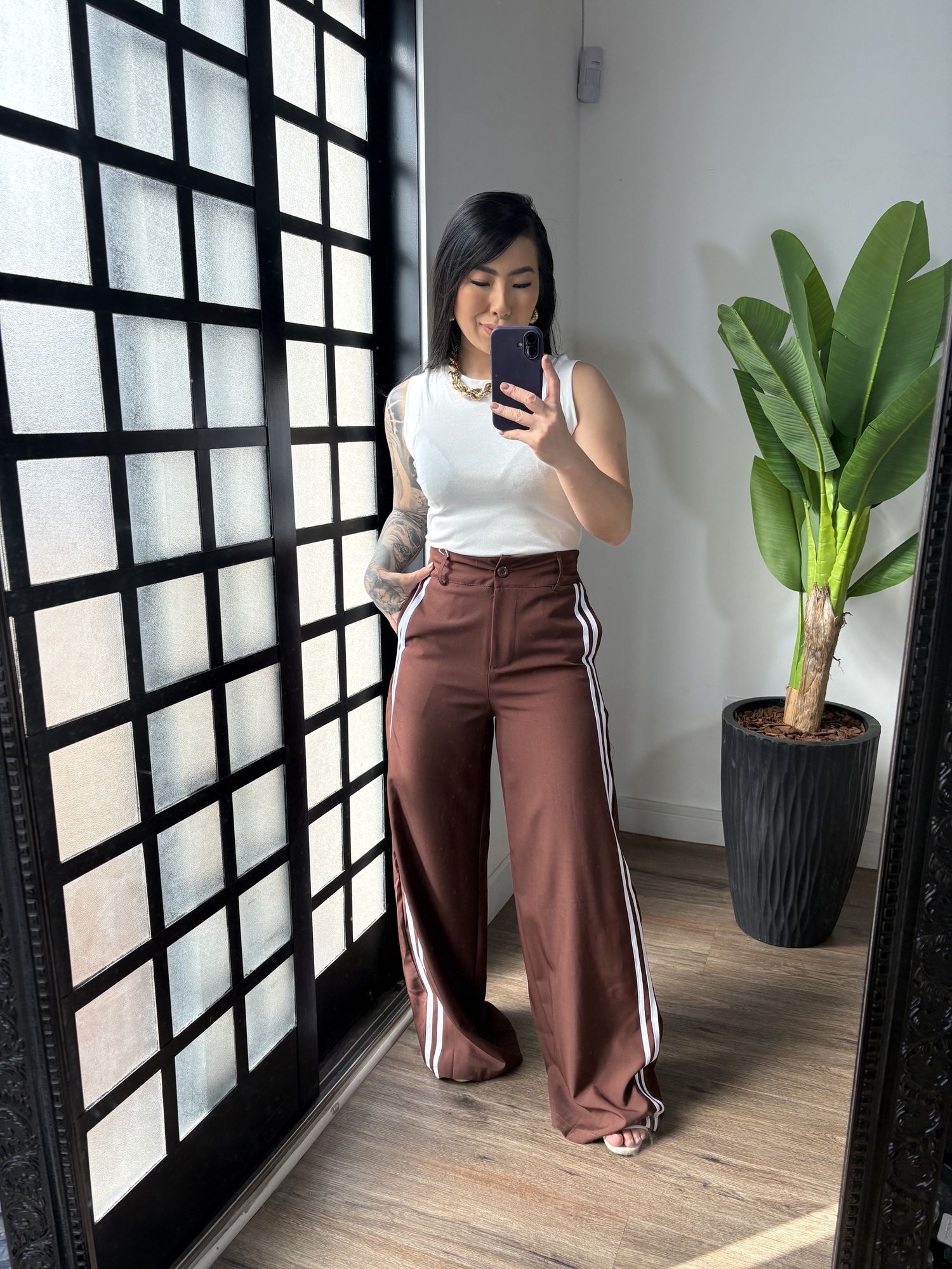 Calça Alfaiataria Raquel 1604 - Marrom 