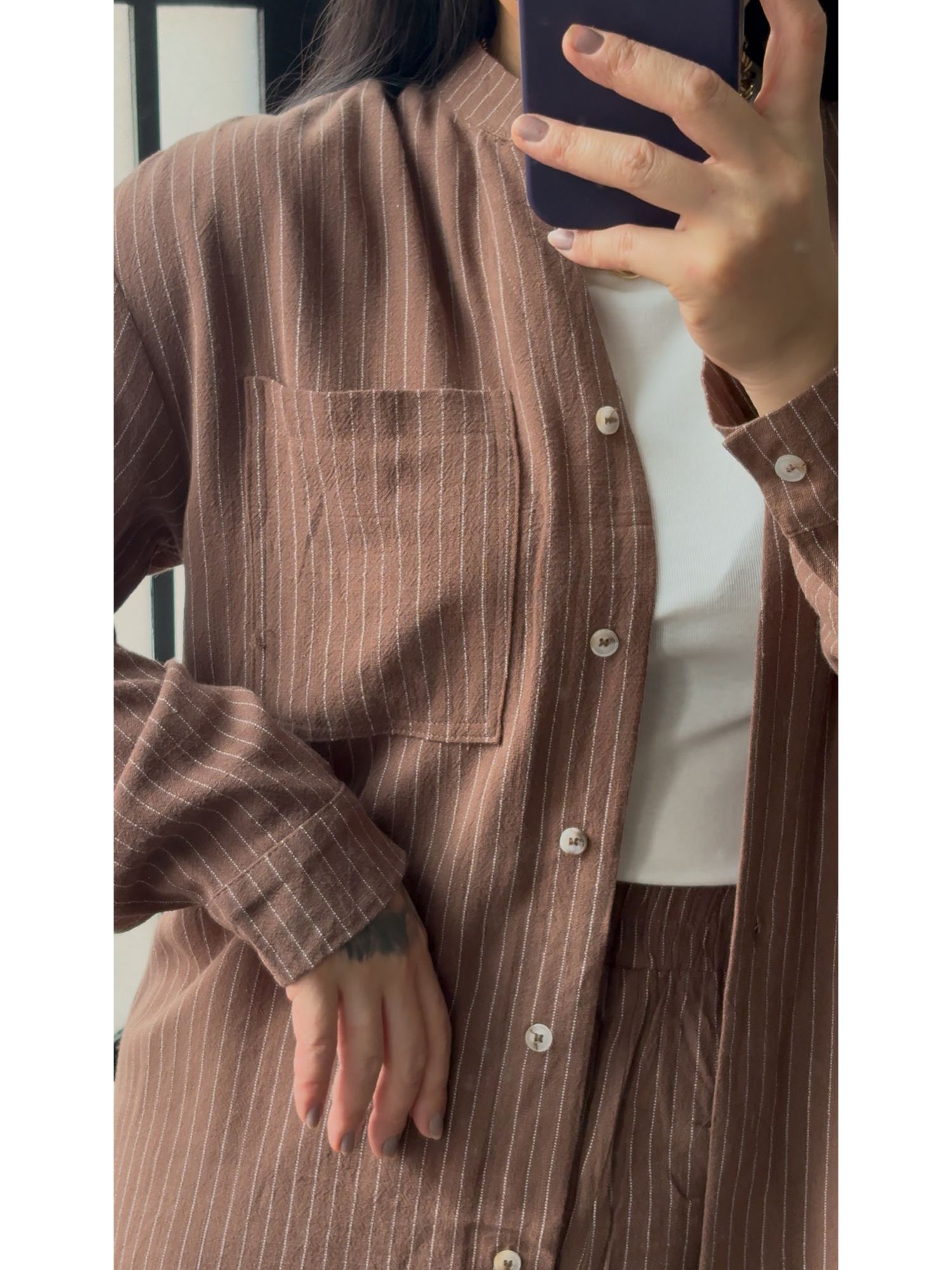 Camisa Linho Joana 3593 - Marrom 