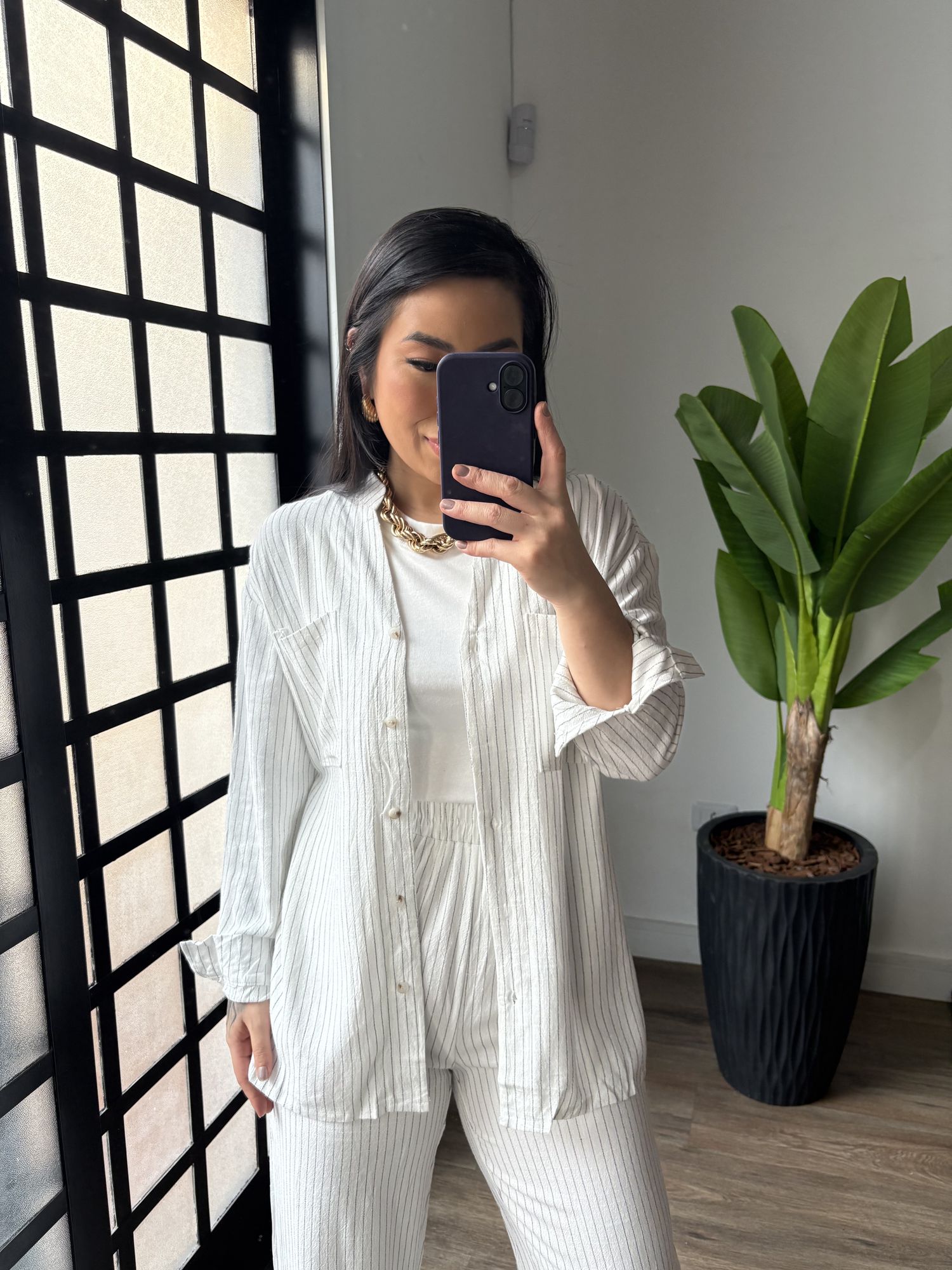 Camisa linho Joana 3593 - Branco 