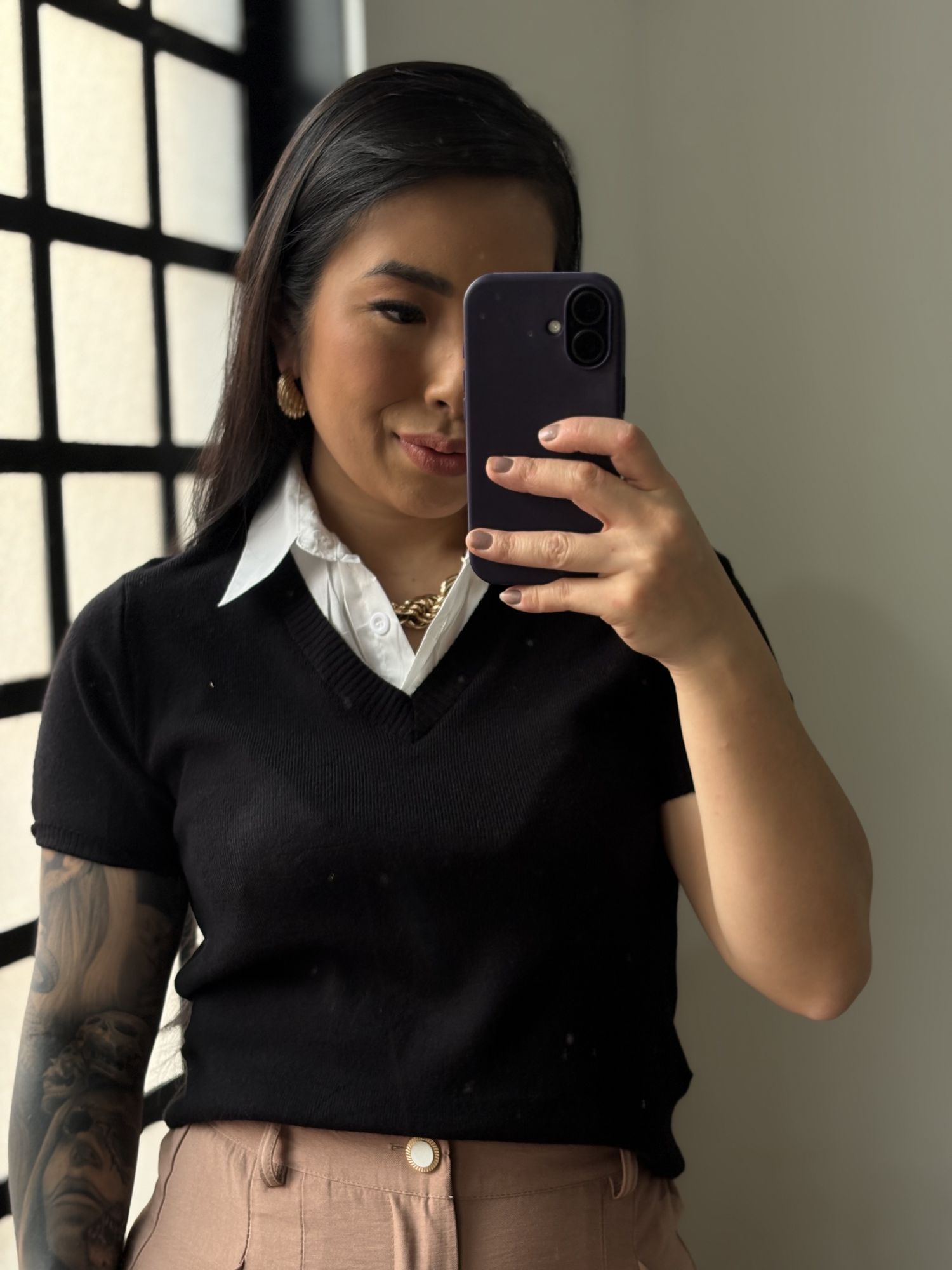 Blusa Tricô Gola W01 - Preto 