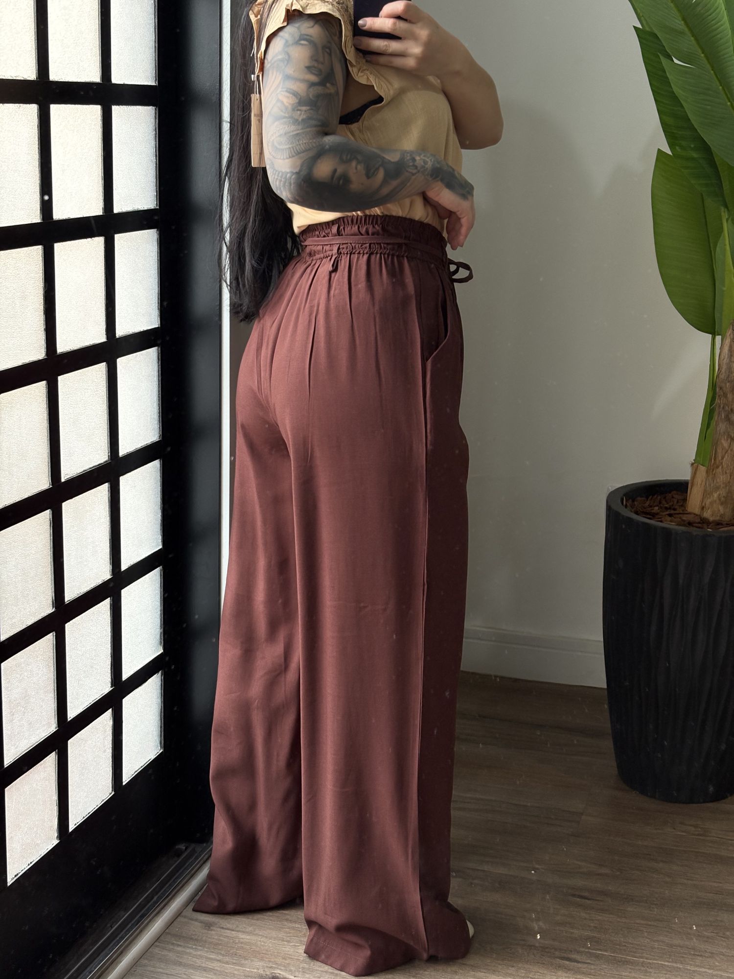Calça Pantalona Marrant Nina 386 - Marrom 
