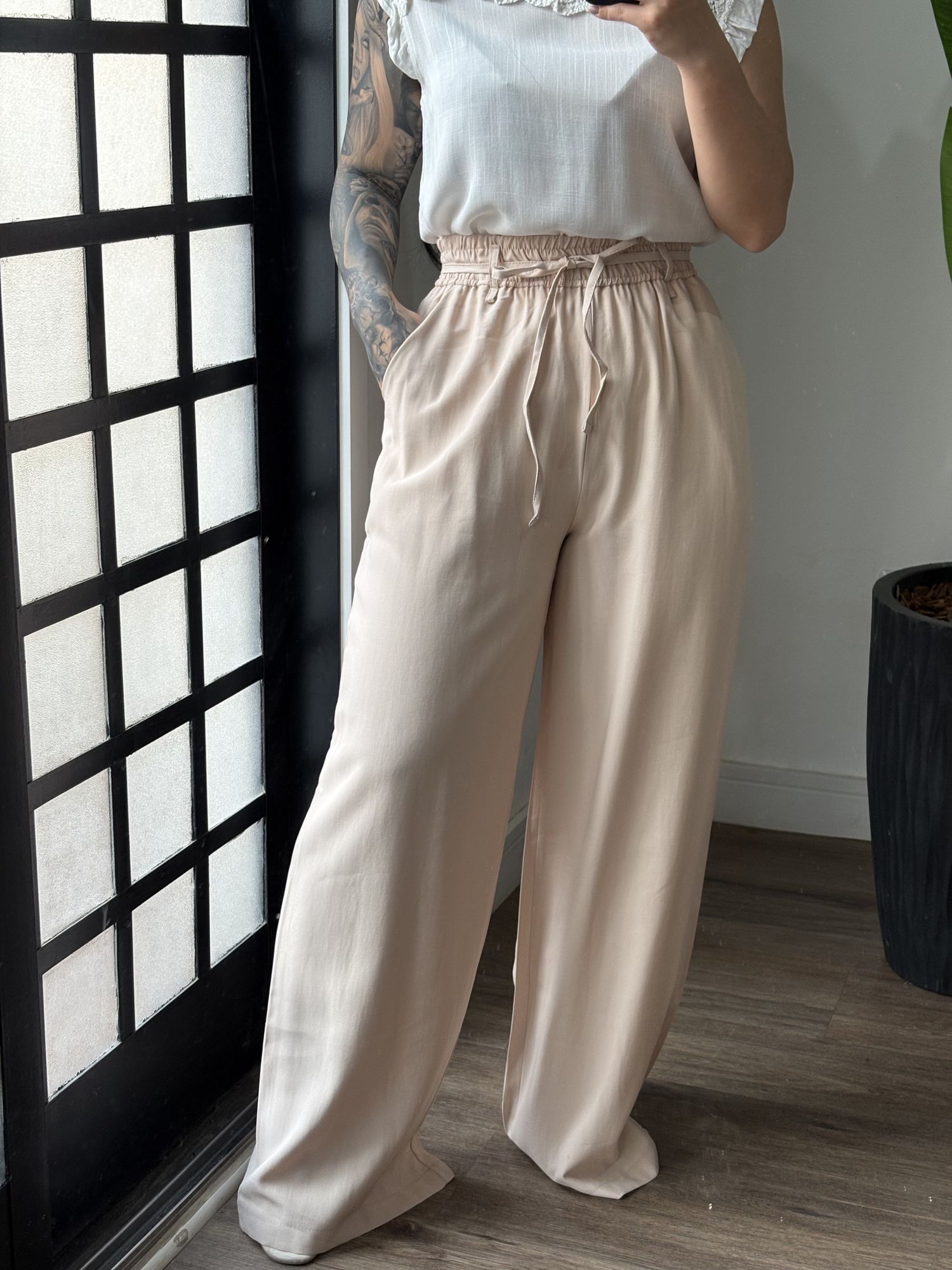 Calça Pantalona Marrant Nina 386 - Creme 