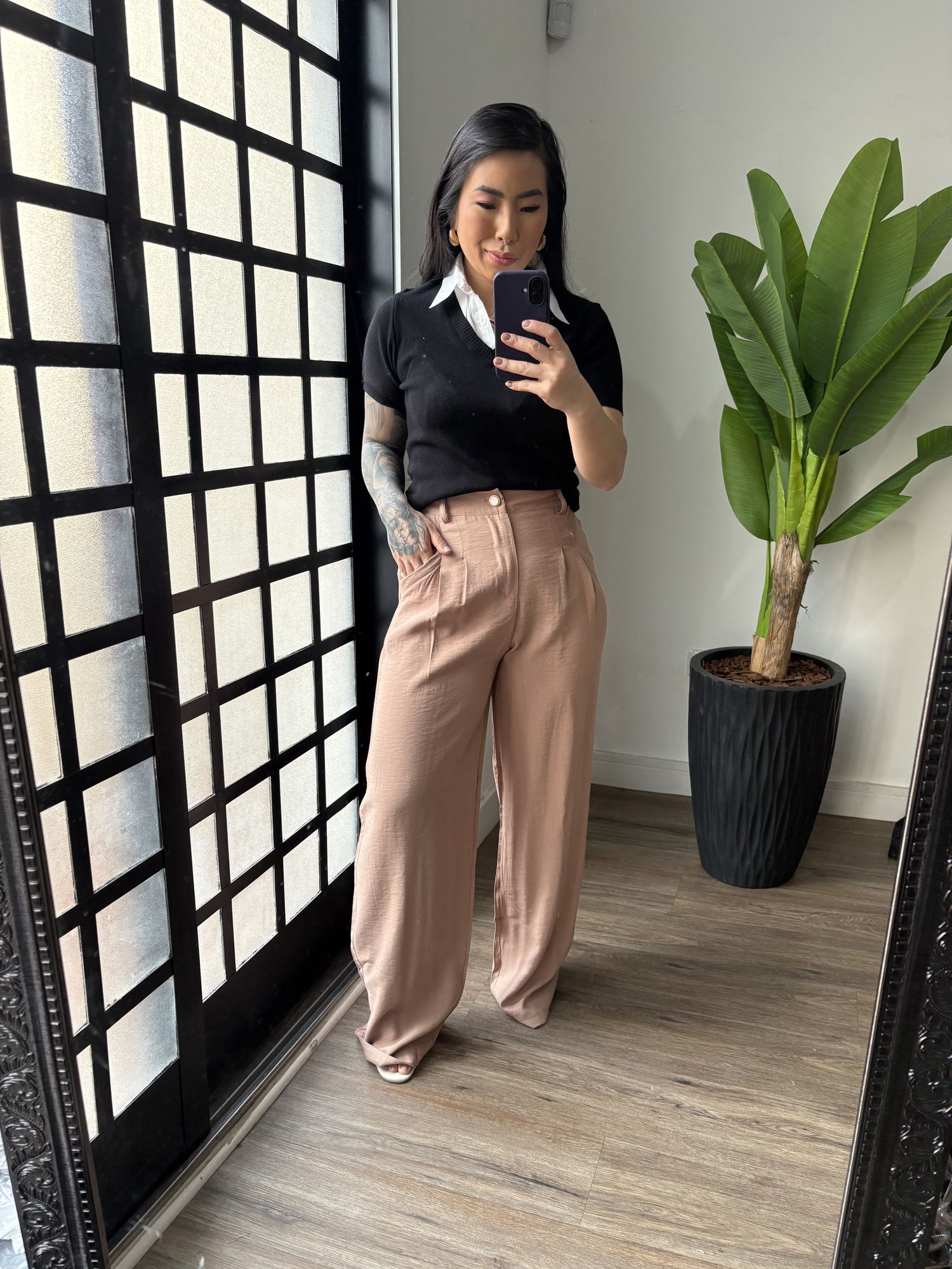 Calça Pantalona Marrant Karen 2113 - Marrom Claro