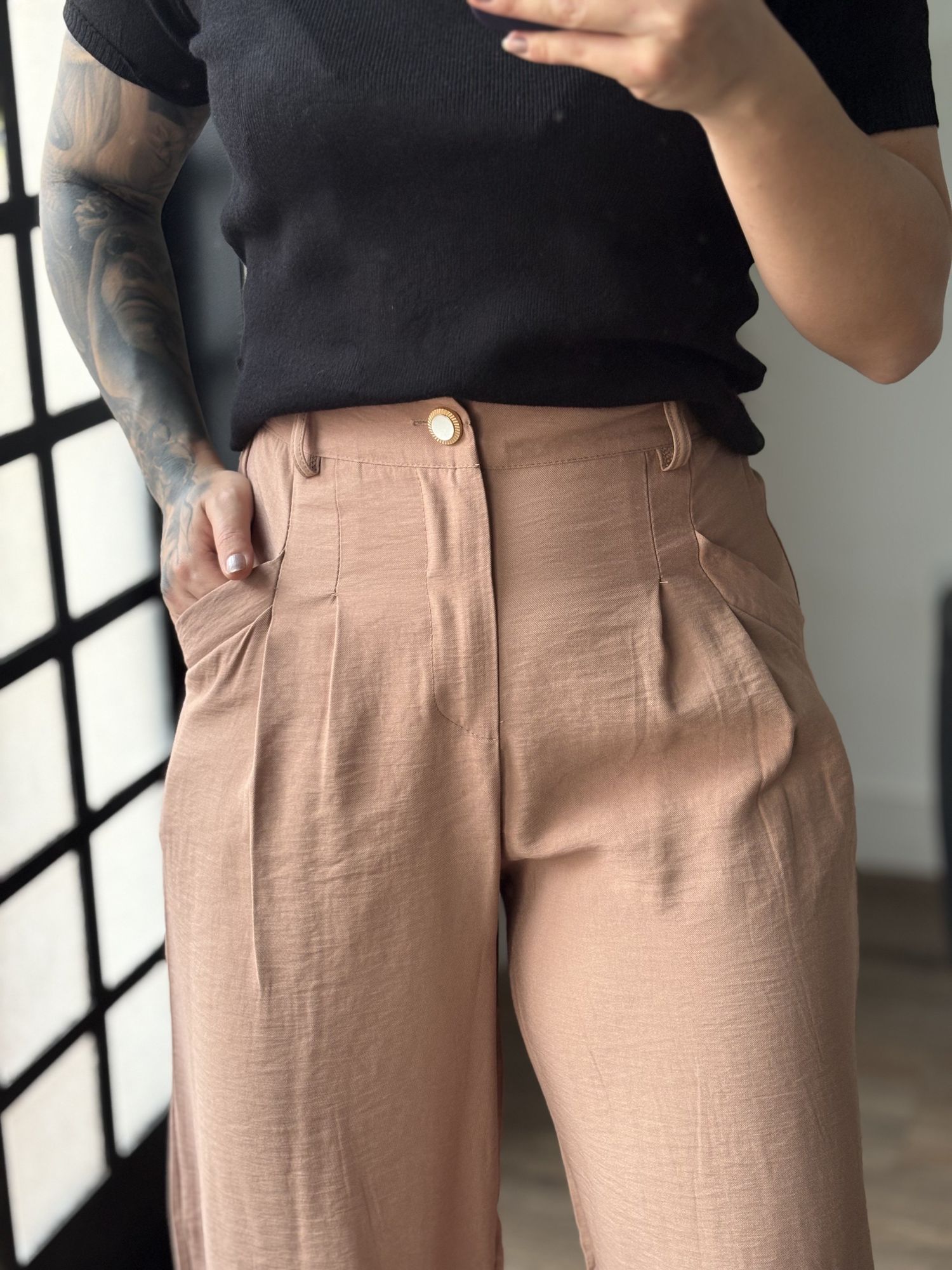 Calça Pantalona Marrant Karen 2113 - Marrom Claro