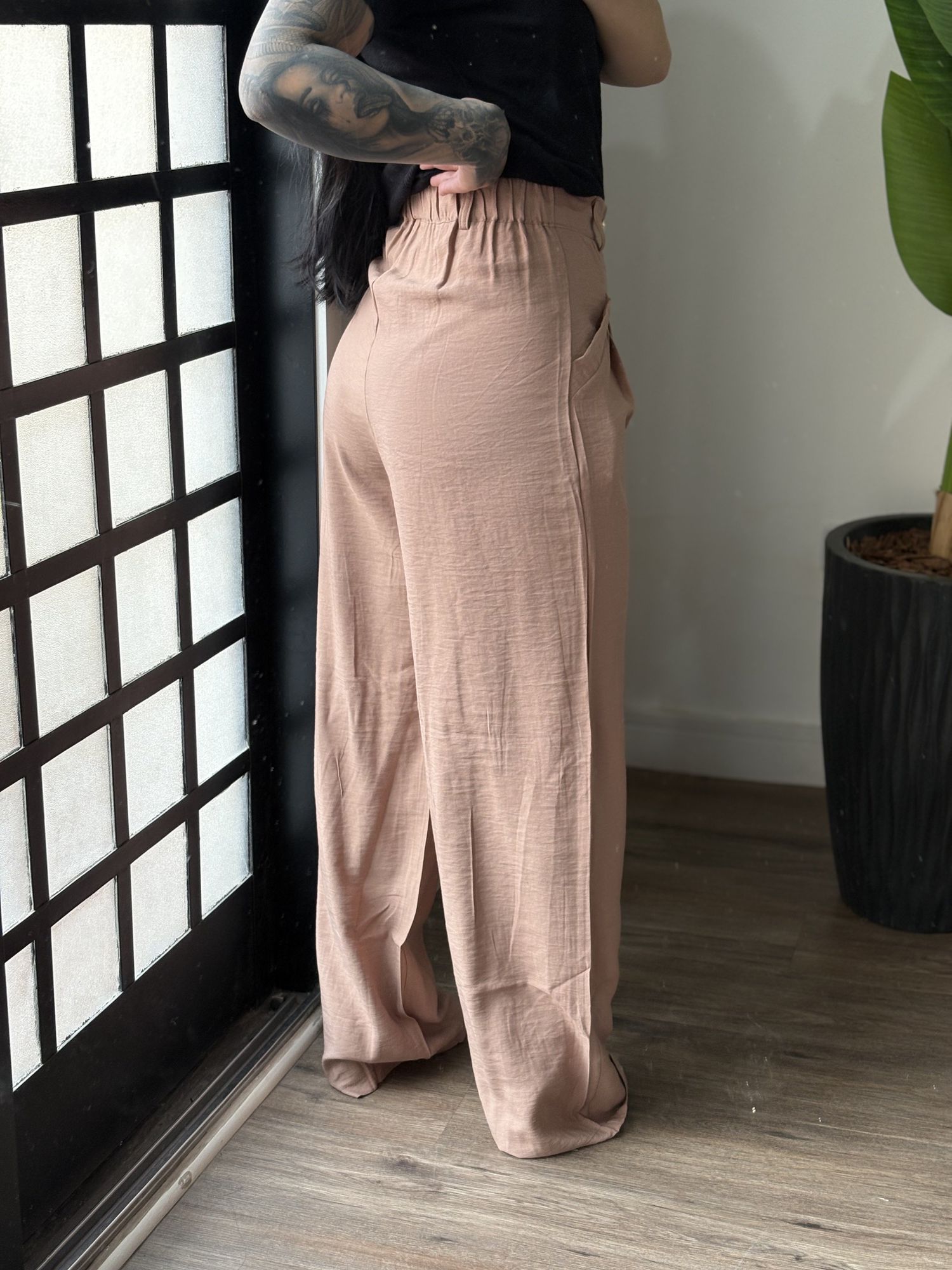 Calça Pantalona Marrant Karen 2113 - Marrom Claro