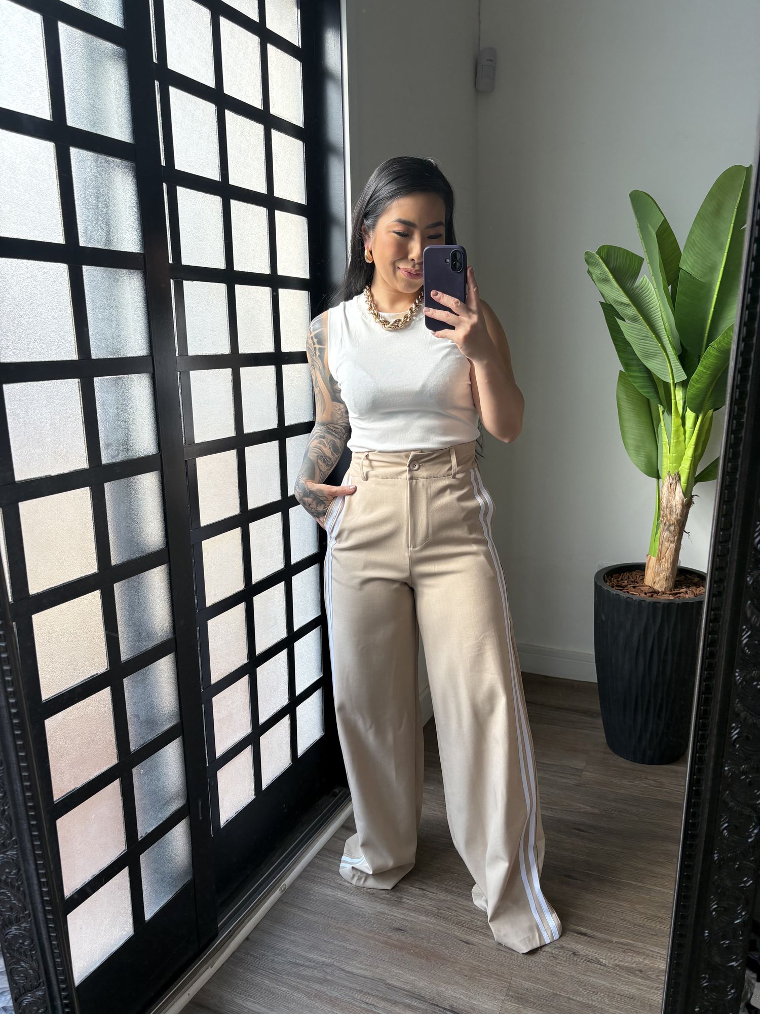 Calça Alfaitaria Raquel 1604 - Bege 