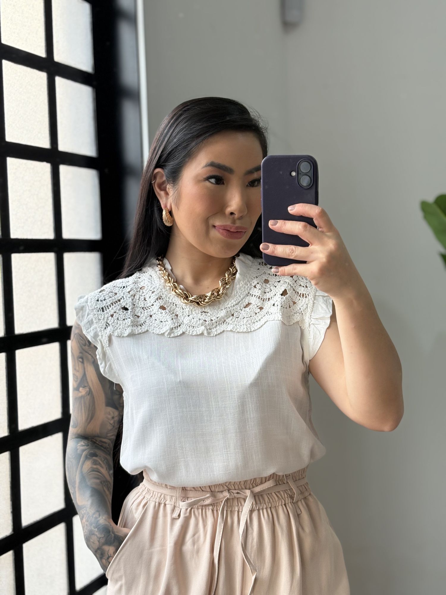 Blusa Linho Delicada 77381 - branco