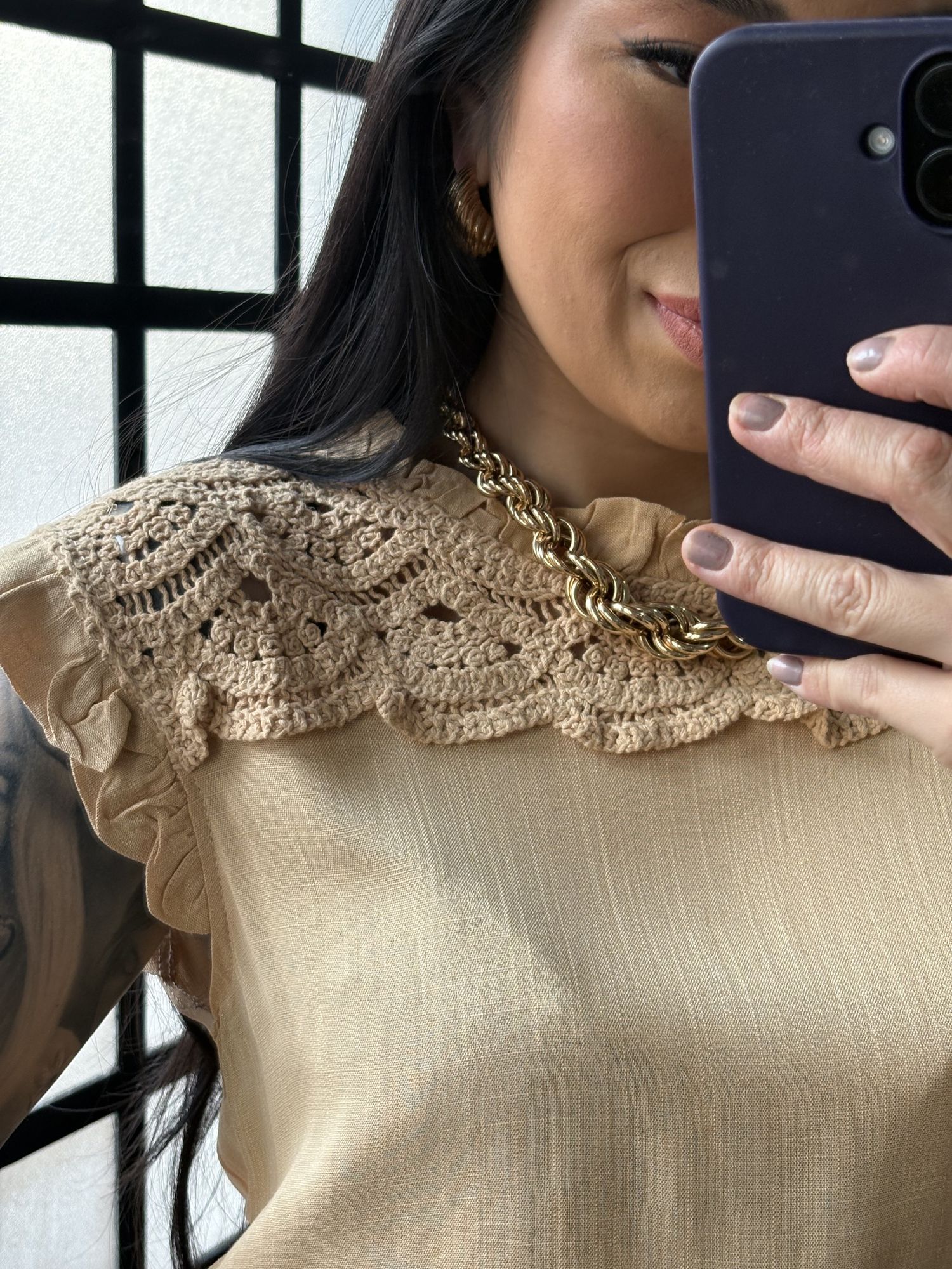 Blusa Linho Delicada 77381 - Caramelo 