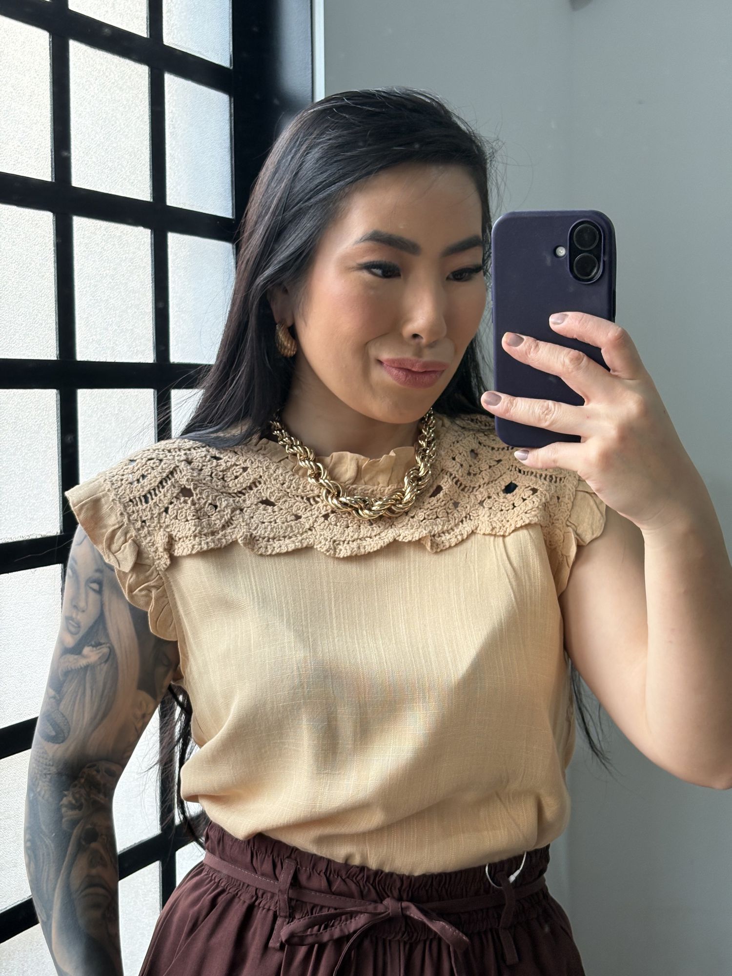 Blusa Linho Delicada 77381 - Caramelo 