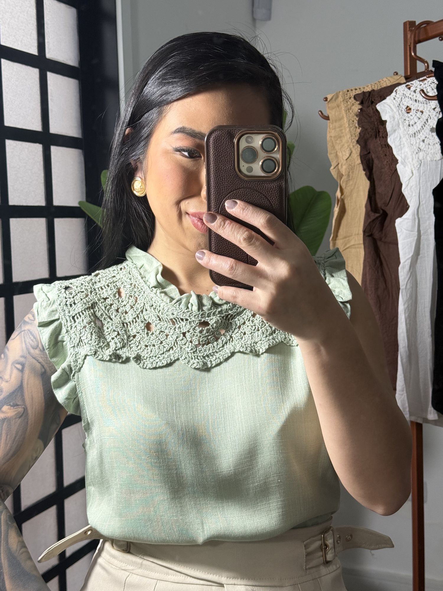 Blusa Linho Delicada 77381 - Verde 