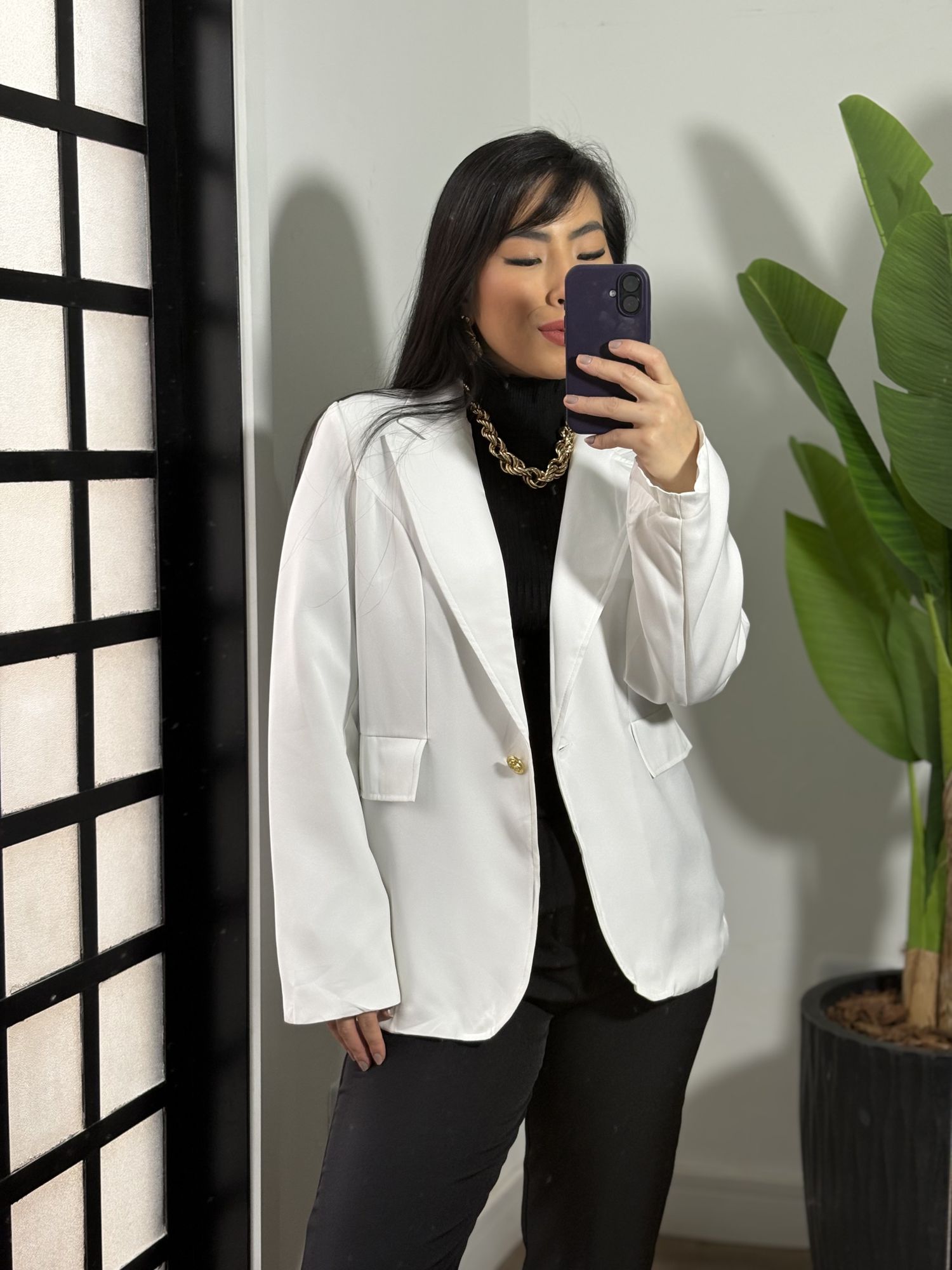 Blazer Alongado Angel 813 - Branco 