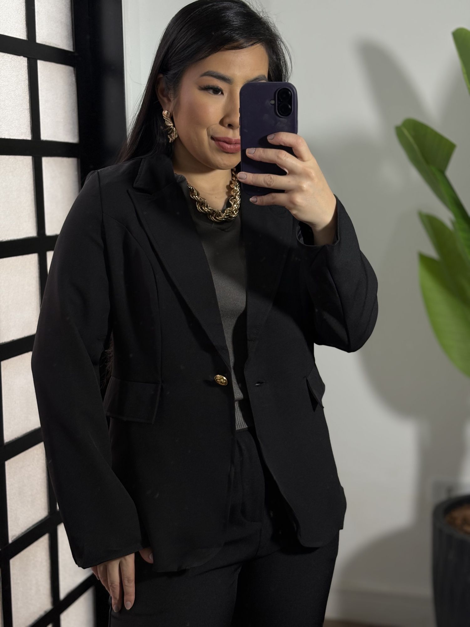 Blazer Alongado Angel 813 - Preto