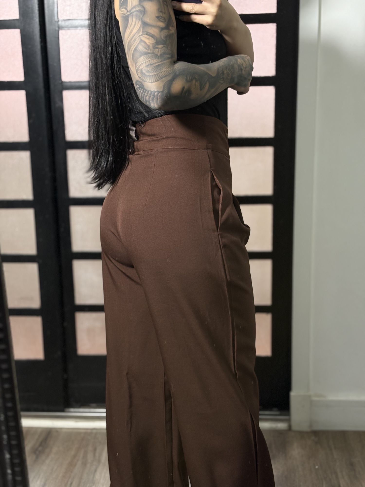 Calça Pantalona Fati 1342 - Marrom 