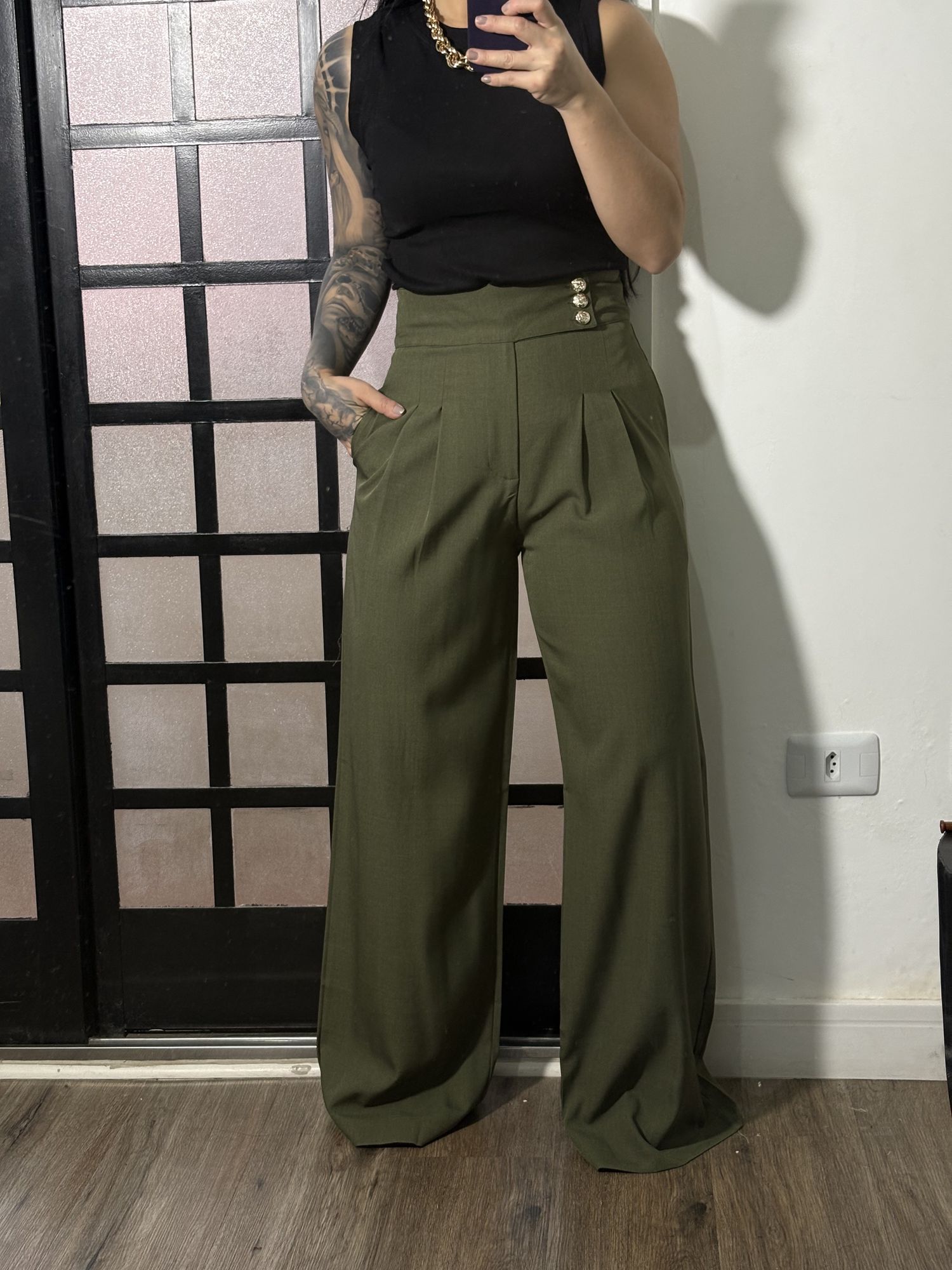 Calça Pantalona Fati 1342 - Verde 