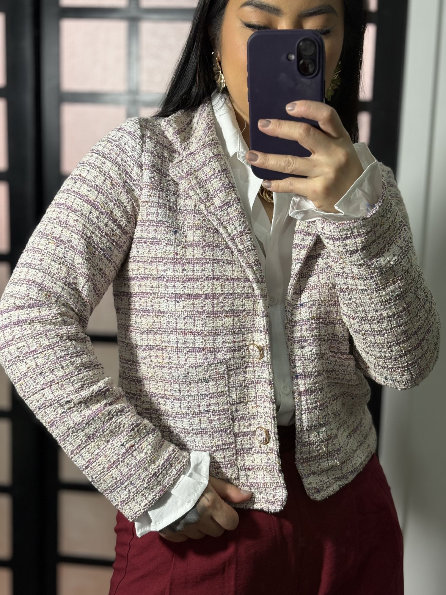 Casaco Xadrez Virginia 1275- Lilas 