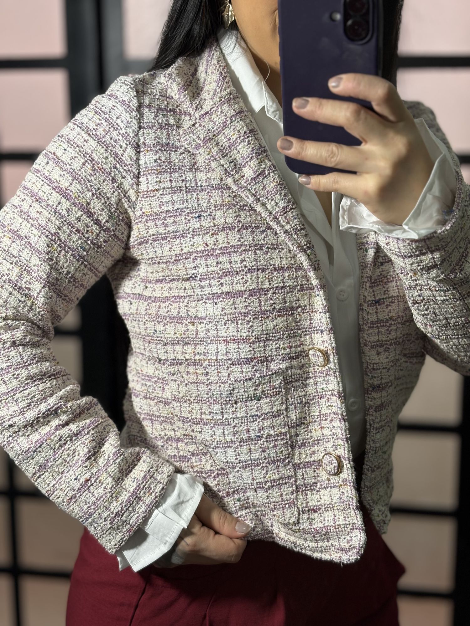 Casaco Xadrez Virginia 1275- Lilas 