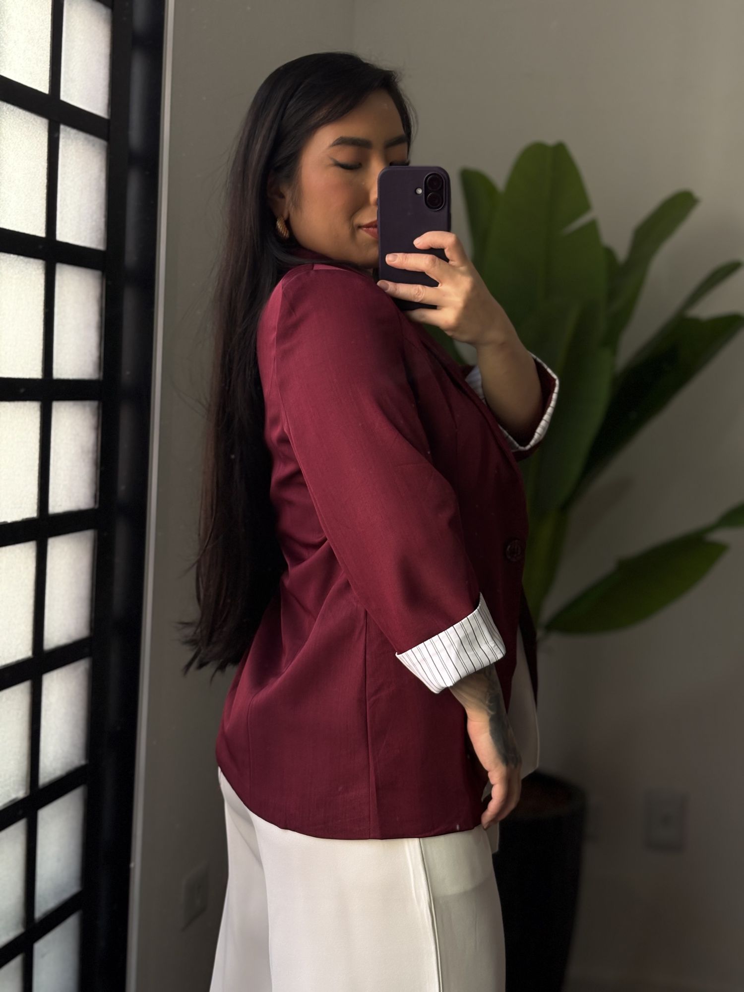 Blazer Manga 3/4 Olivia 016 -Vinho 