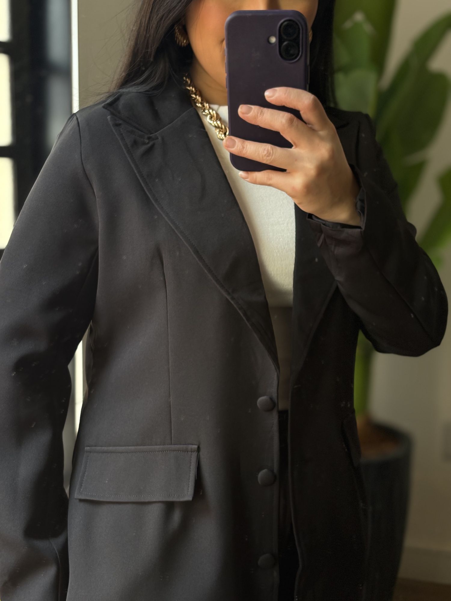 Blazer Alongado Aline 812 - Preto 