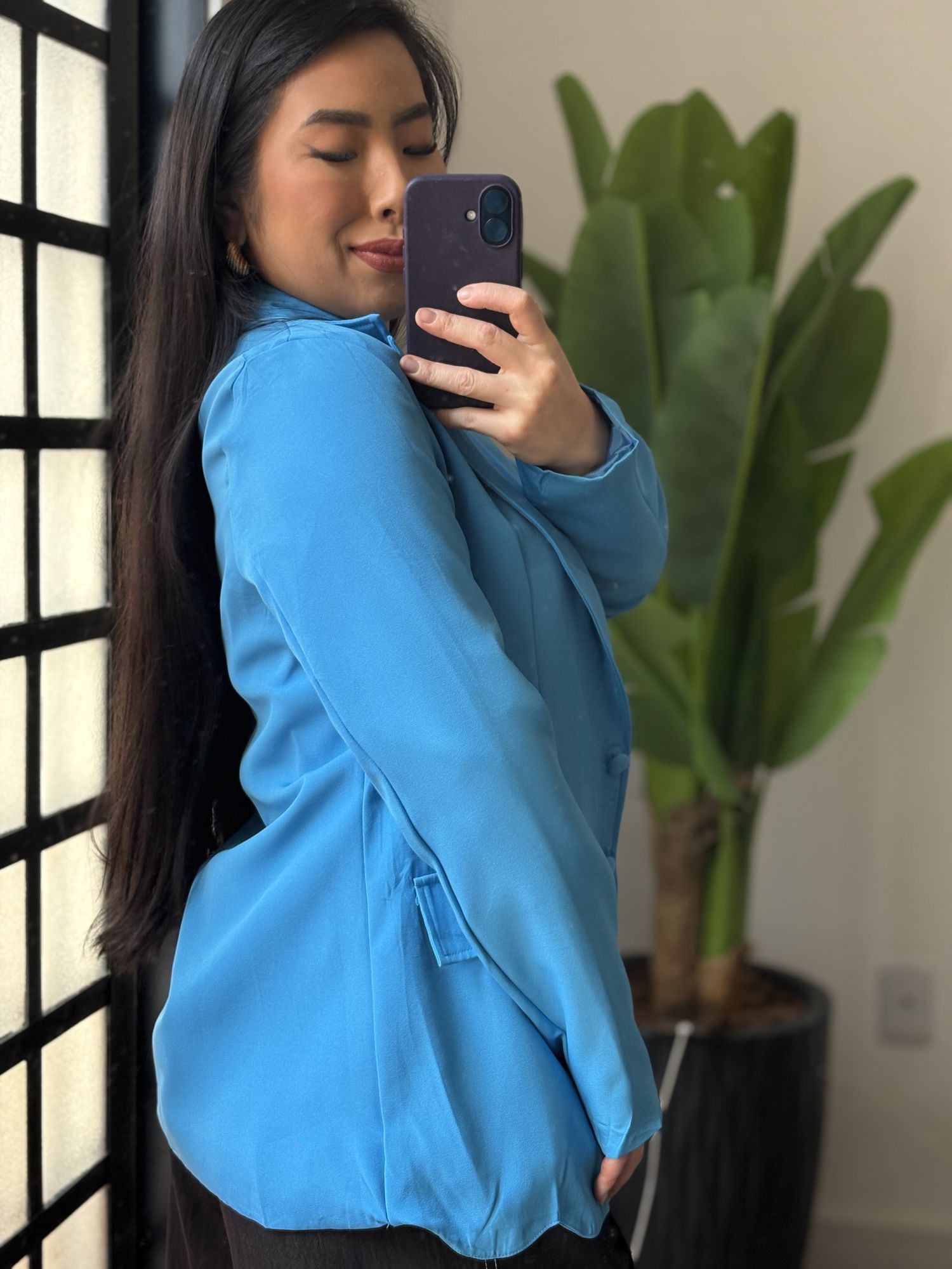 Blazer Alongado Aline 812 - Azul 