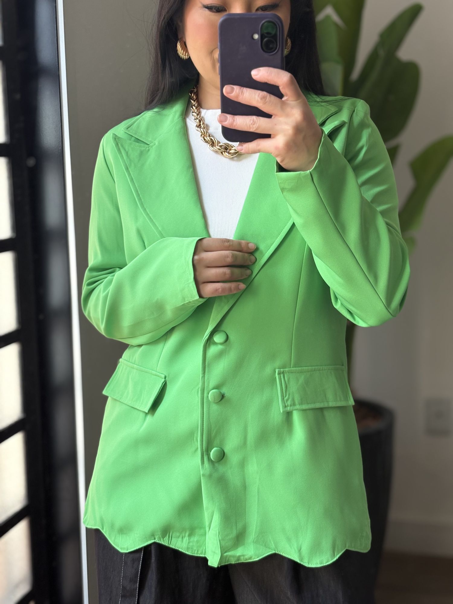 Blazer Alongado Aline 812 - Verde 