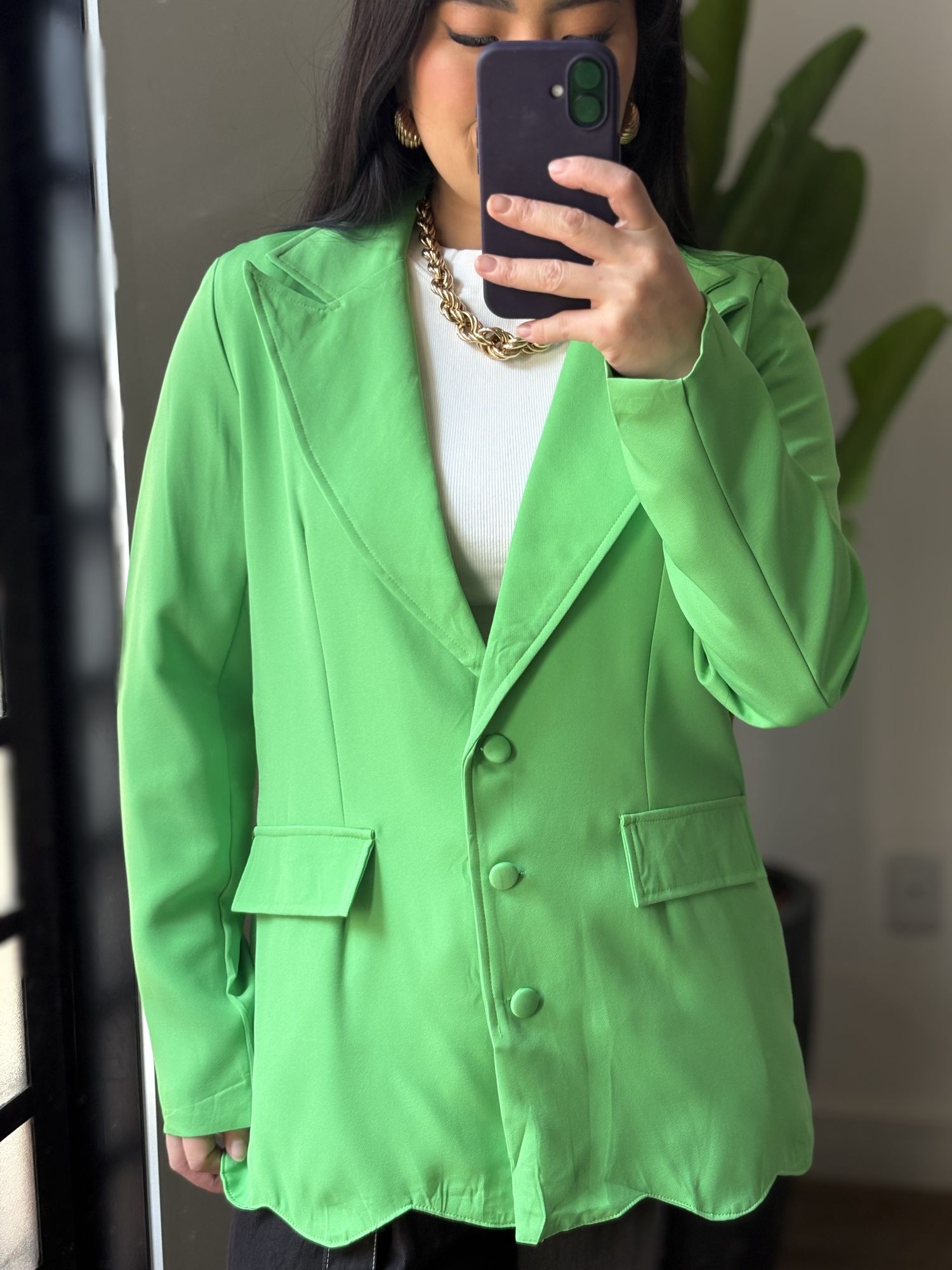 Blazer Alongado Aline 812 - Verde 