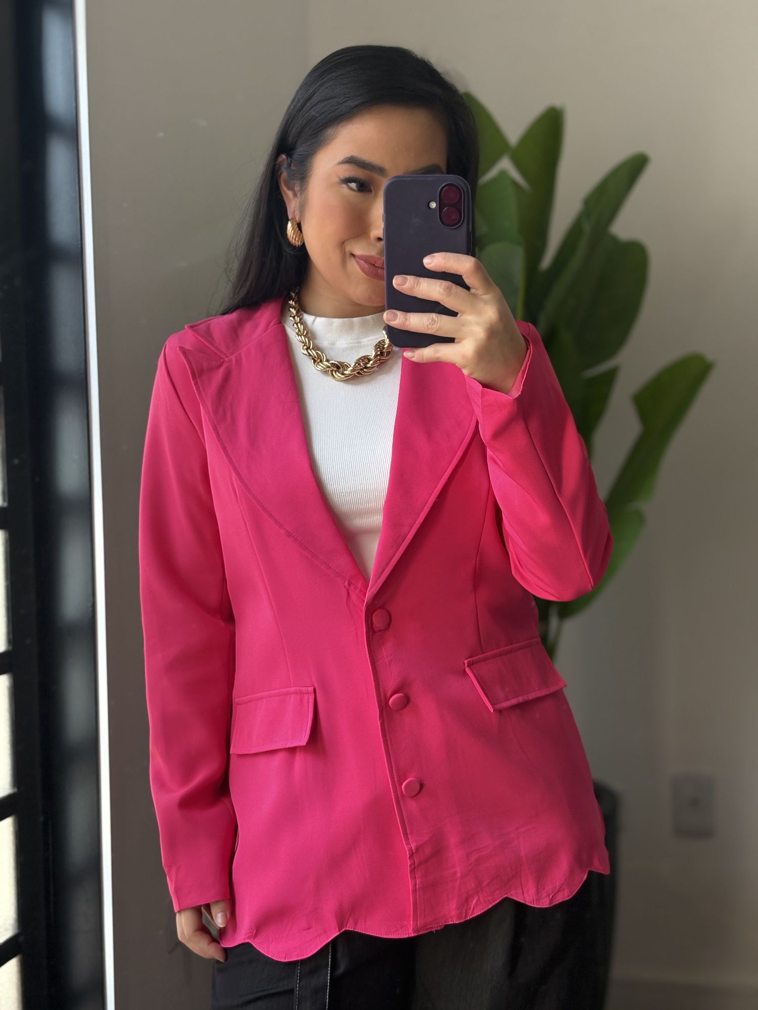 Blazer Alongado Aline 812- Pink 