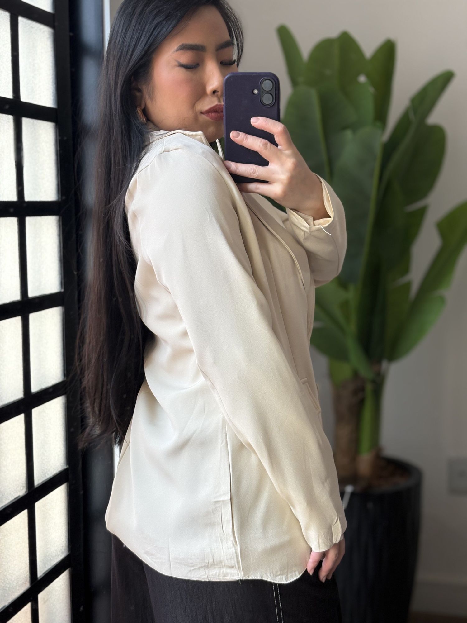 Blazer Alongado Aline 812 - Bege 