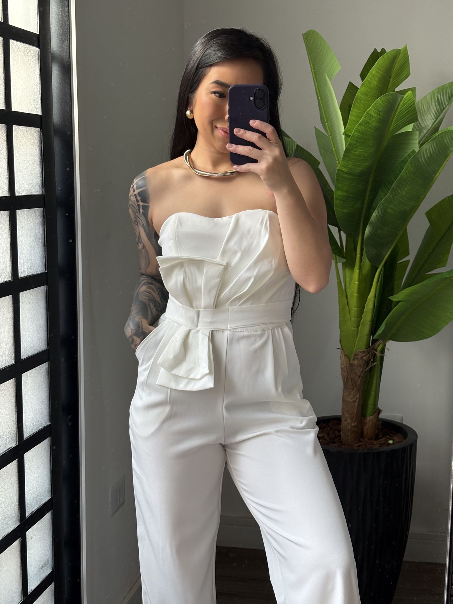 Macacão Alfaiataria Sophie 1493 - Branco 