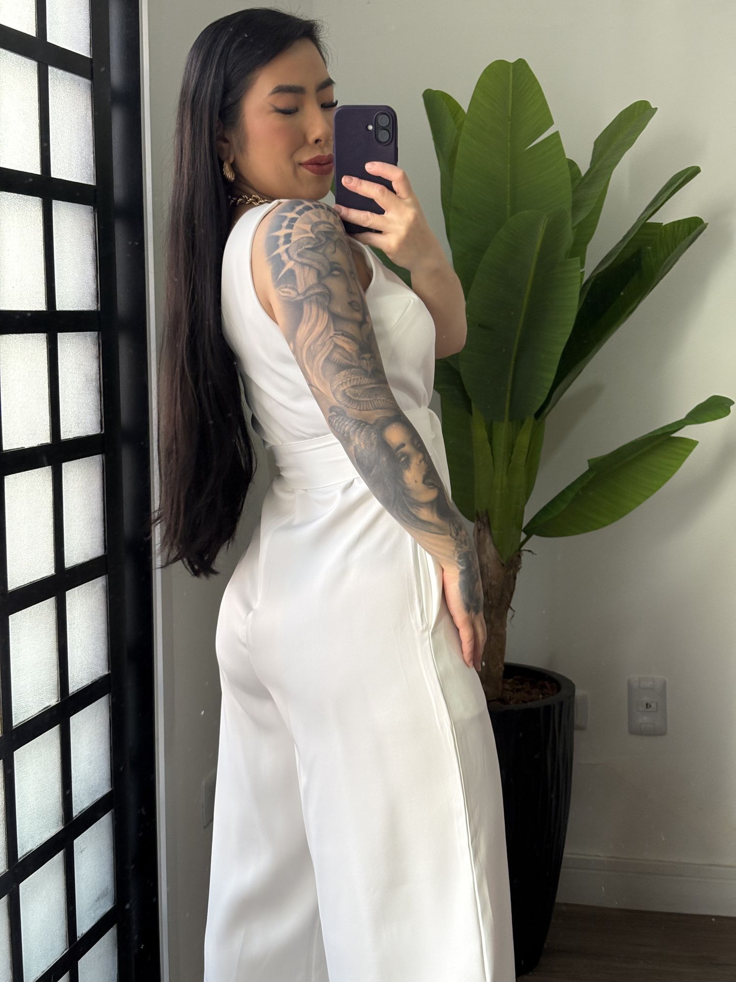 Macacão Alfaiataria Valentina 1666 - Branco 