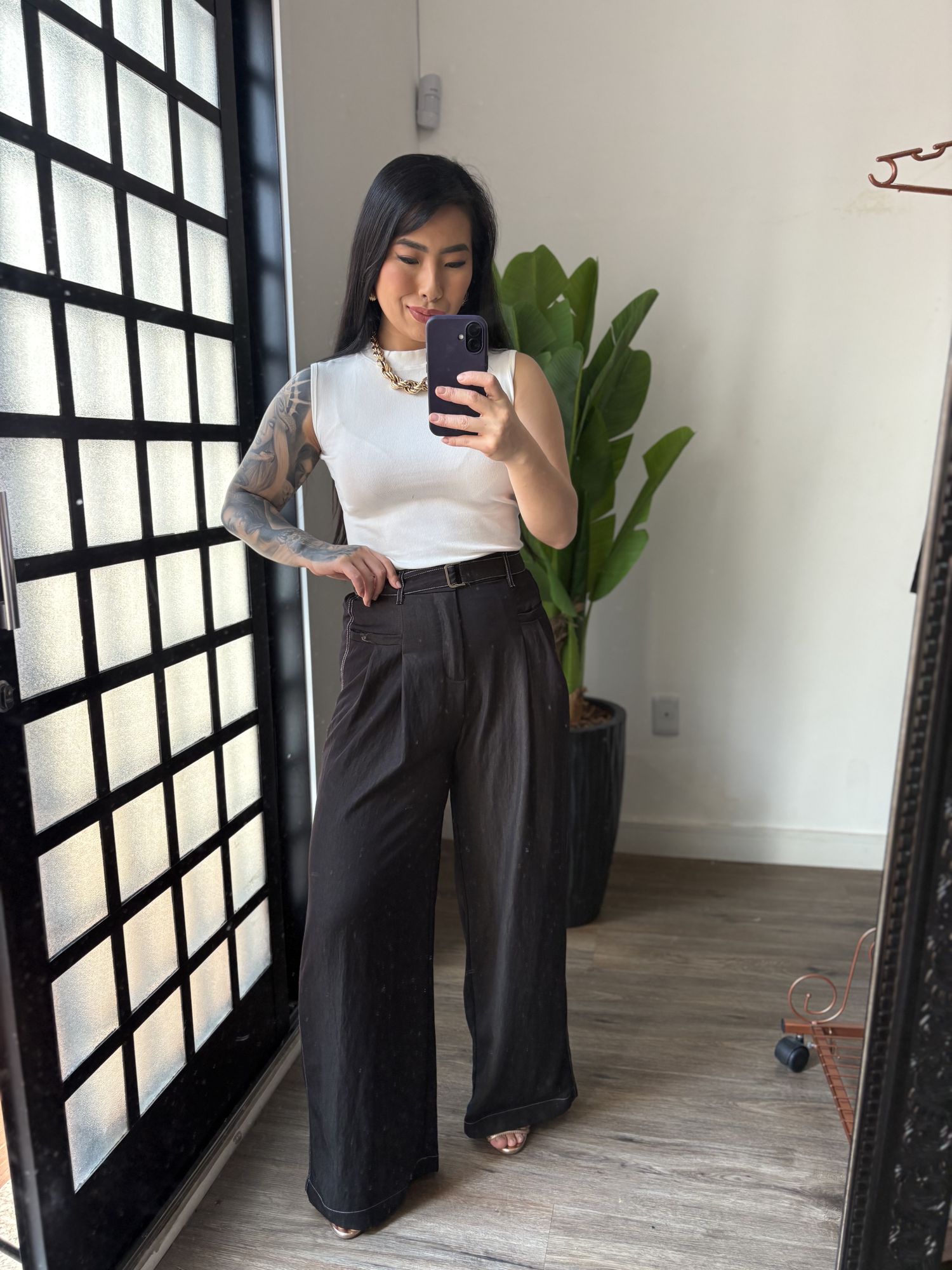 Calça Pantalona Iza Y07 - Preto 