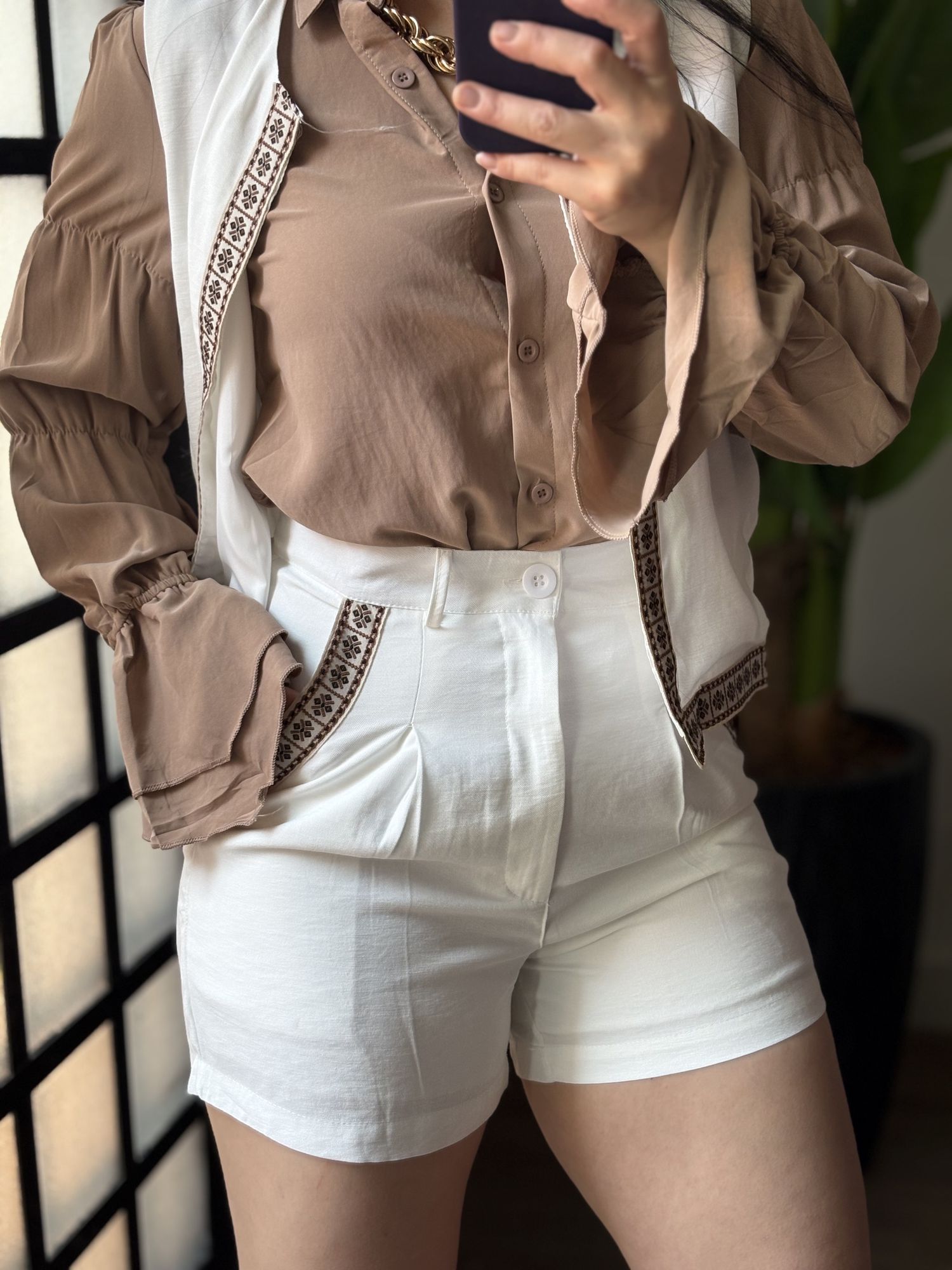 Conjunto Shorts Boho 9509 - Branco 