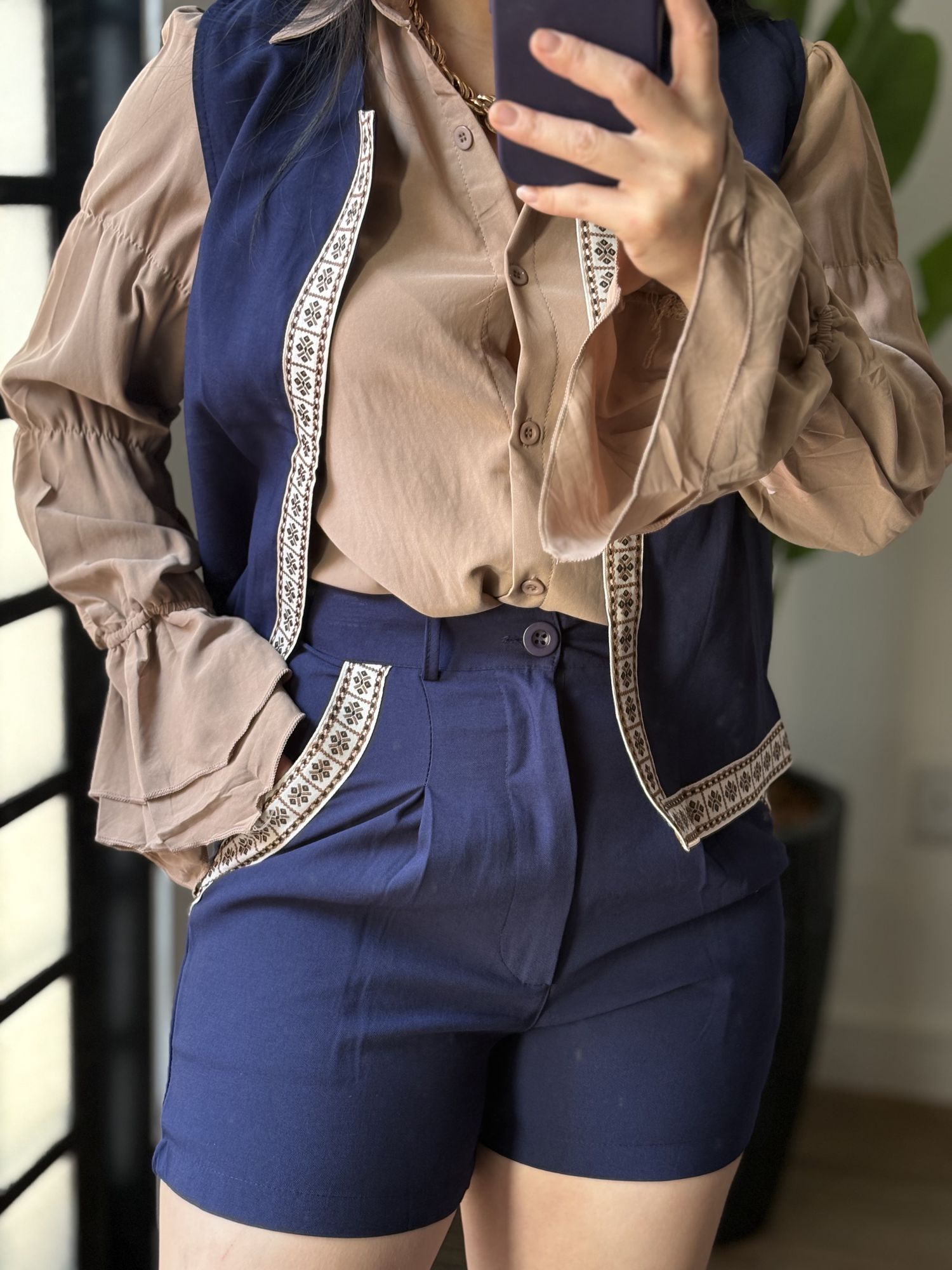 Conjunto Shorts Boho 9509 - Azul Marinho 