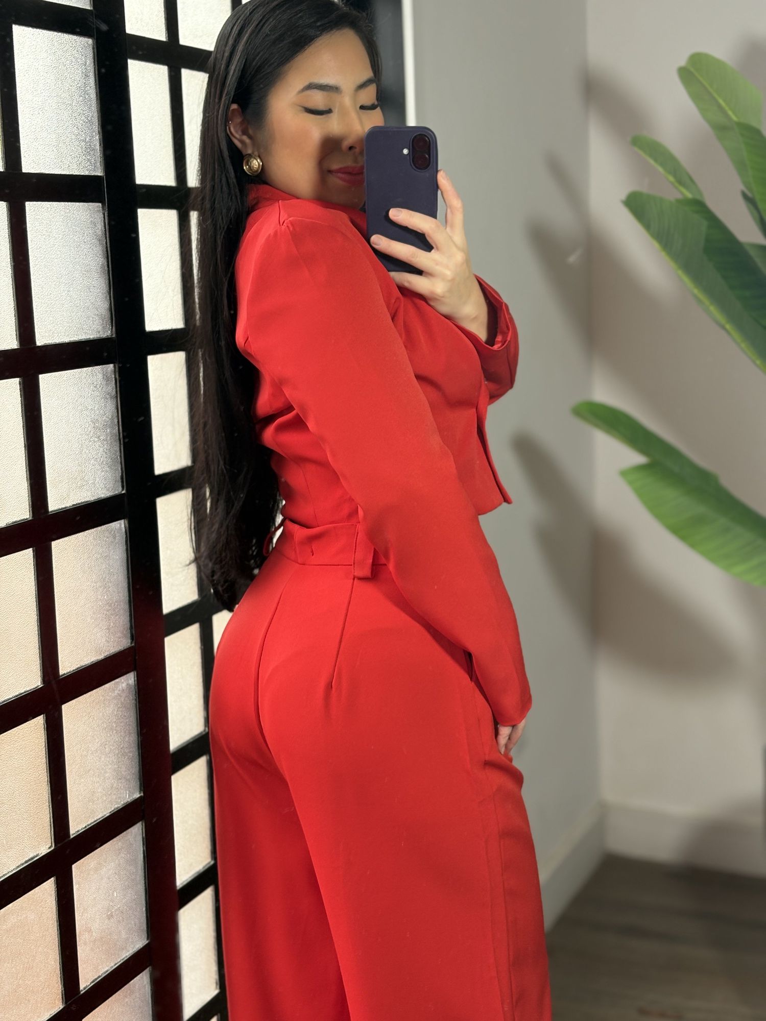 Conjunto Alfaiataria com Brilho Serena 1385 - Vermelho