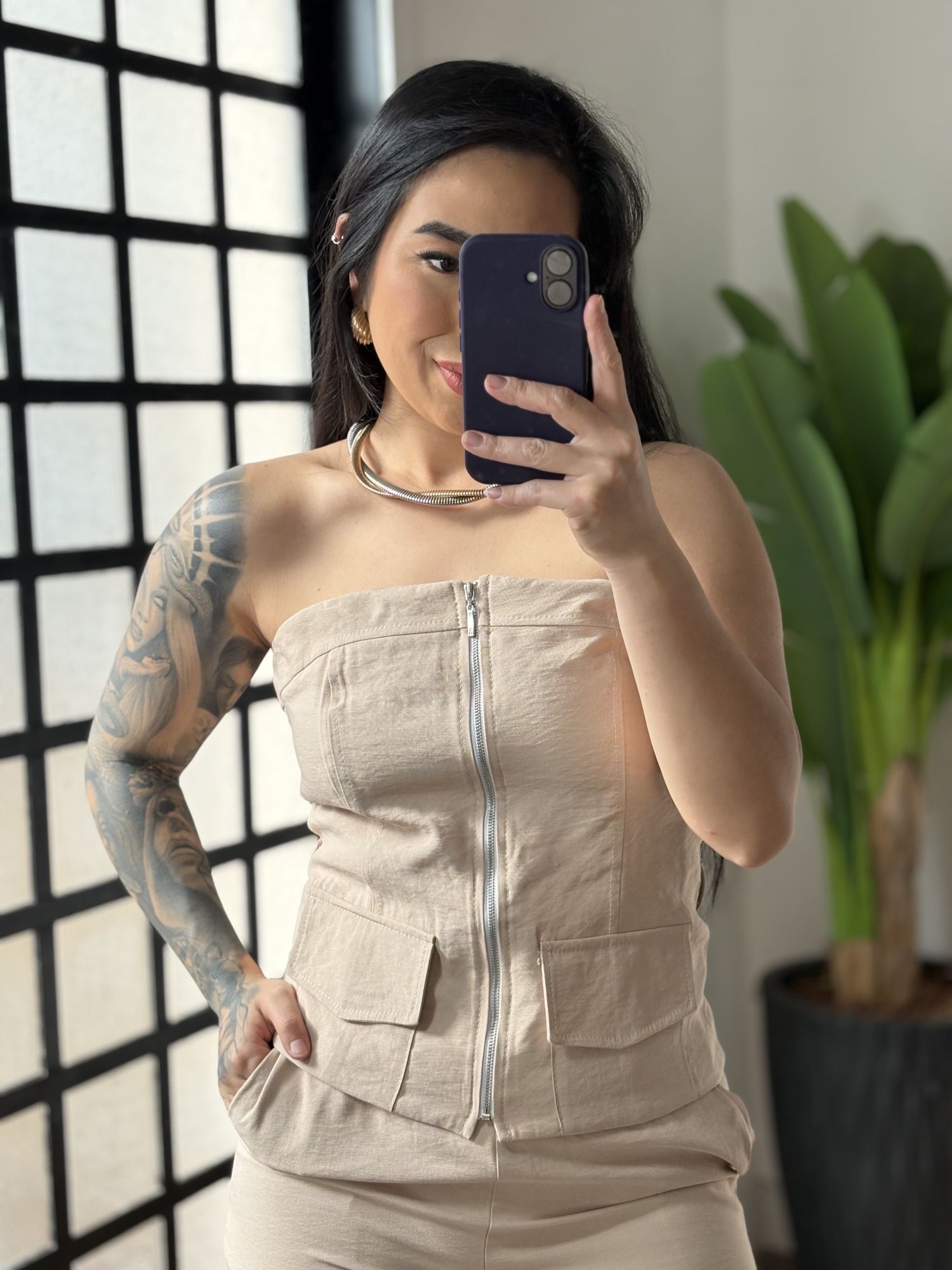 Conjunto Calça Marrant Tessá 6036 - Areia 