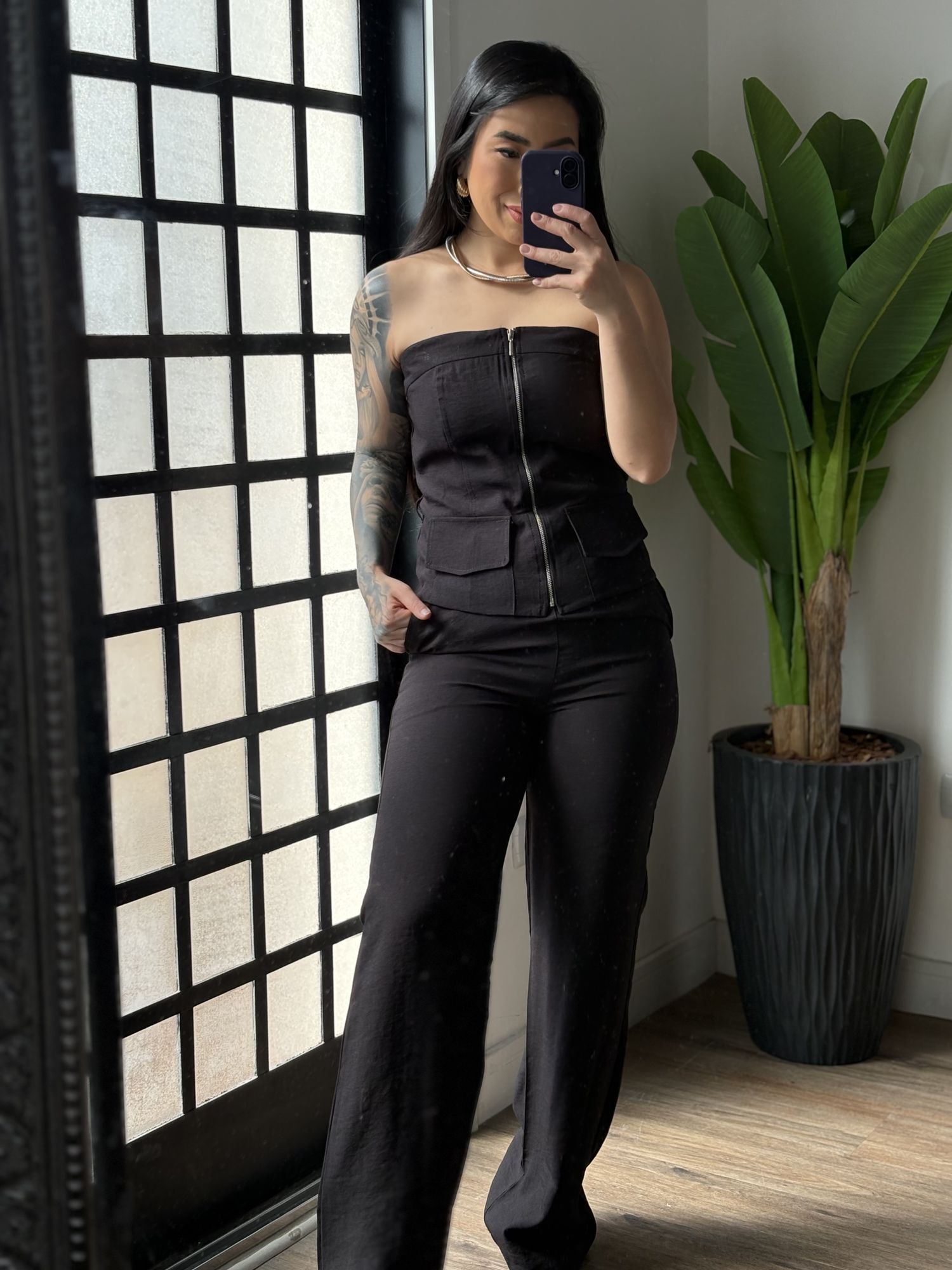 Conjunto Calça Marrant Tessá 6036 - Preto 