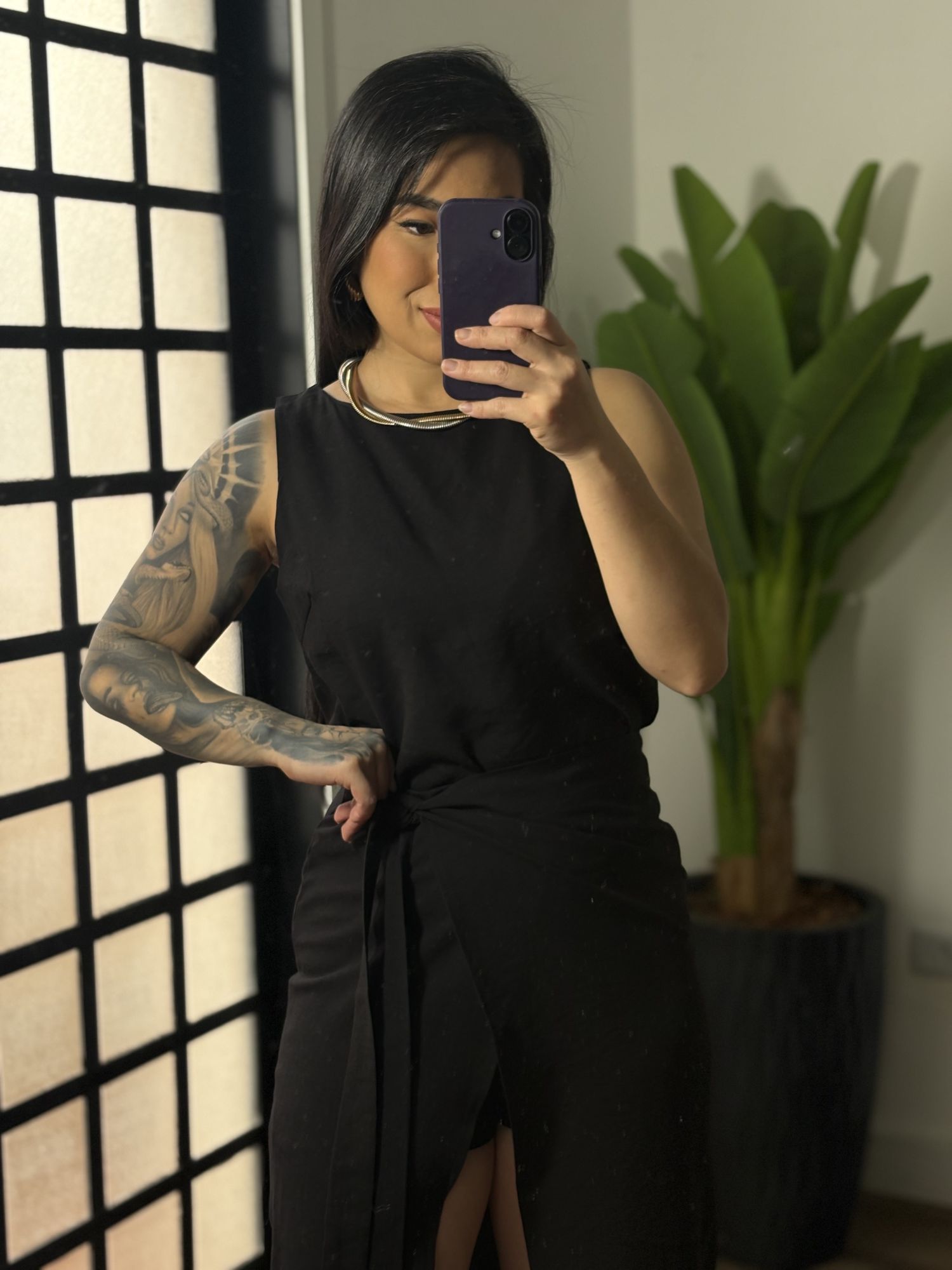 Conjunto shorts/saia transpassada Dara 372 - Preto