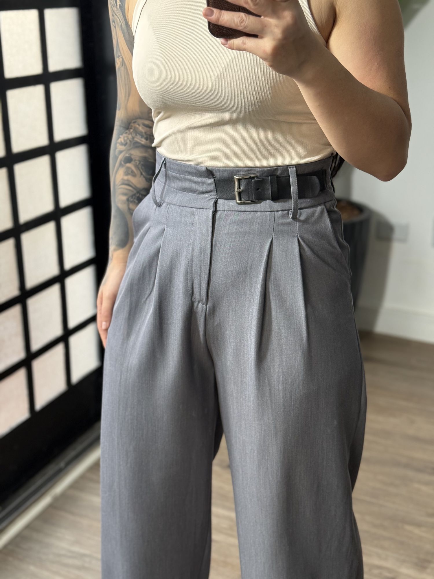 Calça Pantalona Estela 2648 - Cinza 