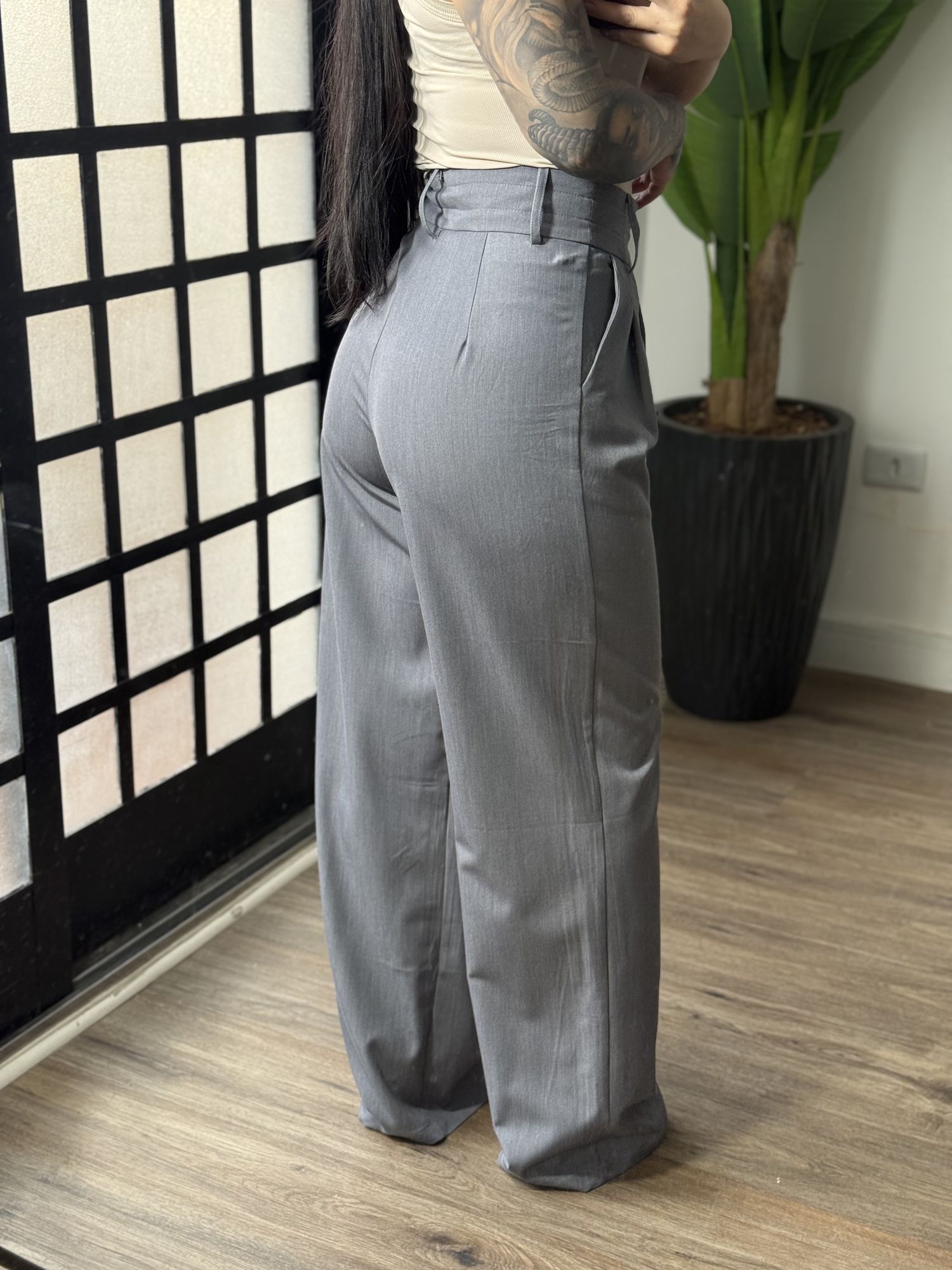 Calça Pantalona Estela 2648 - Cinza 