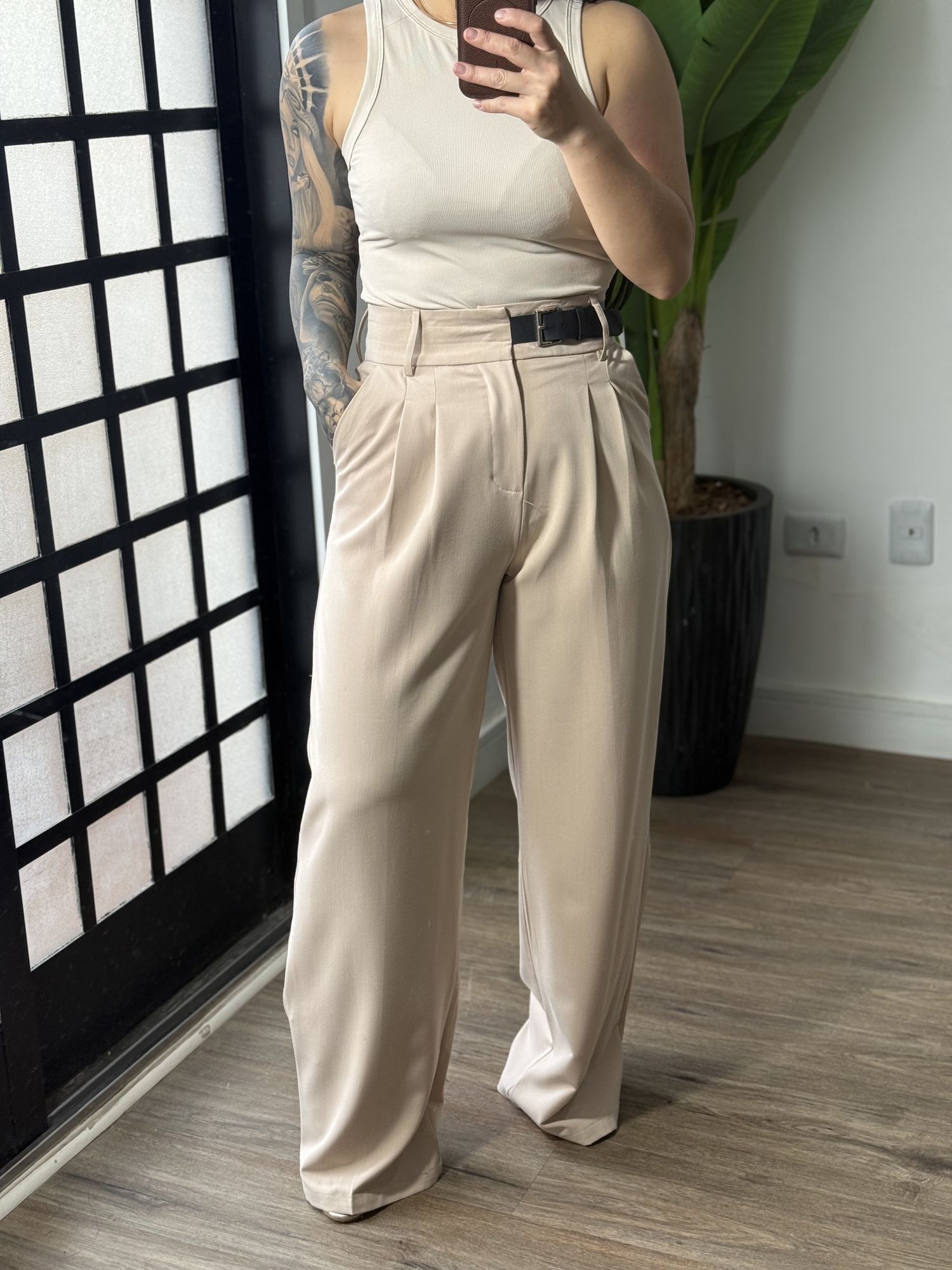 Calça Pantalona Estela 2648 - Bege 