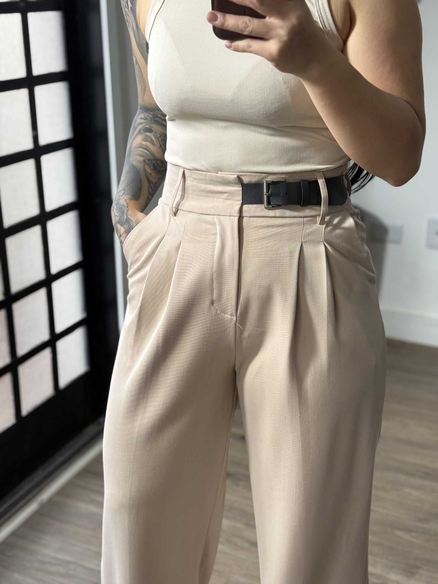 Calça Pantalona Estela 2648 - Bege 