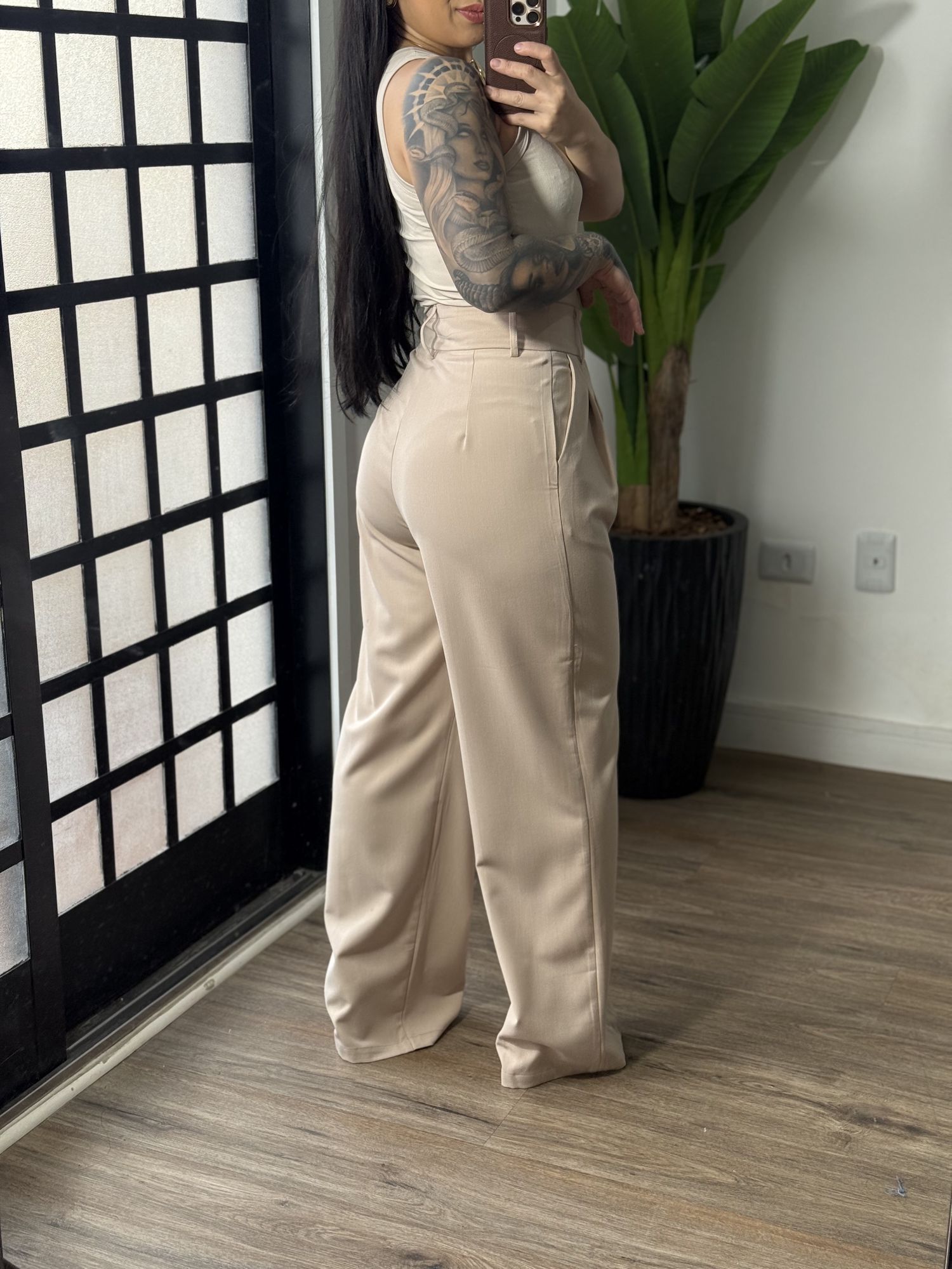 Calça Pantalona Estela 2648 - Bege 