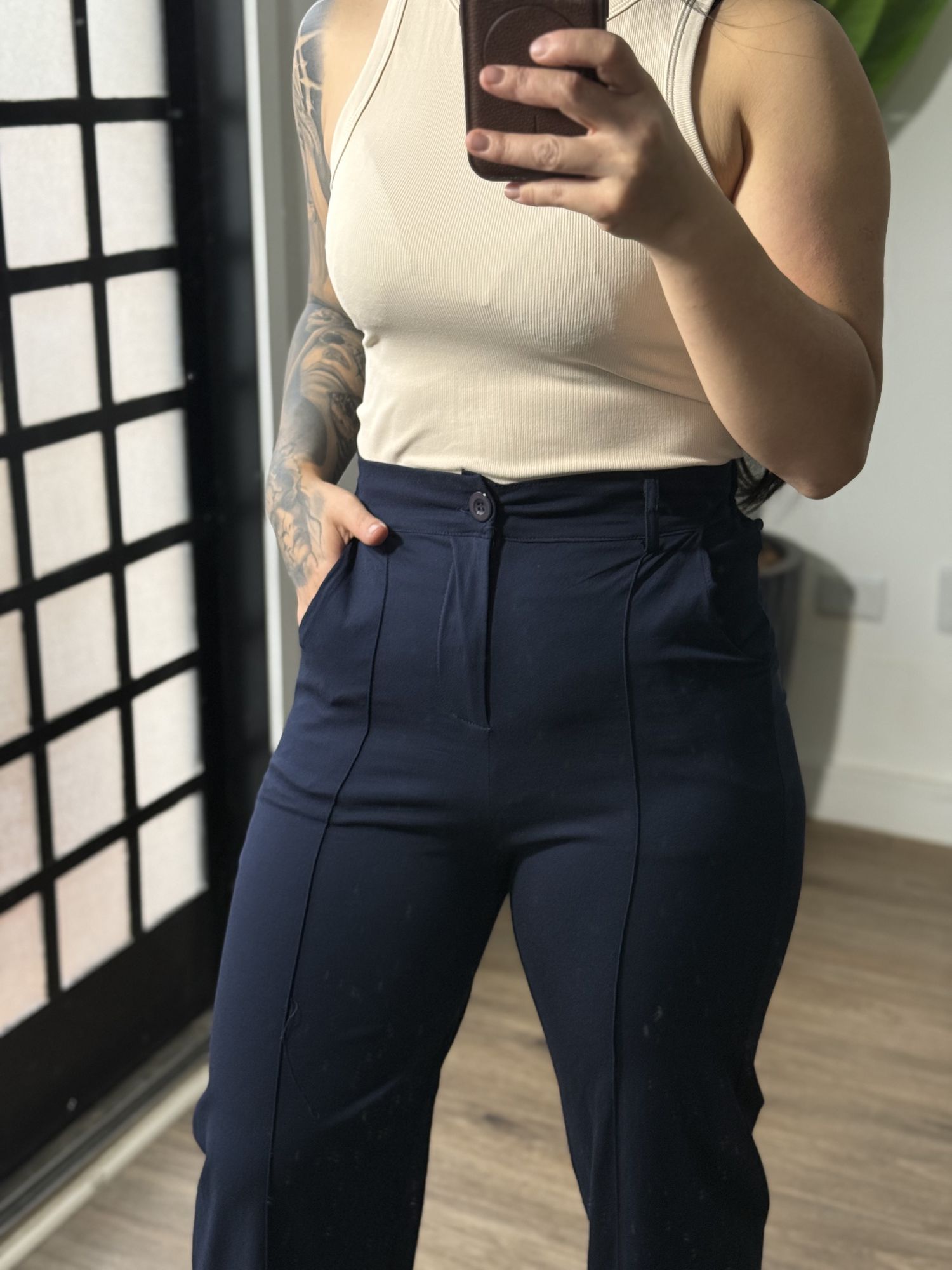 Calça Pantalona Marena 1616 - Azul Marinho