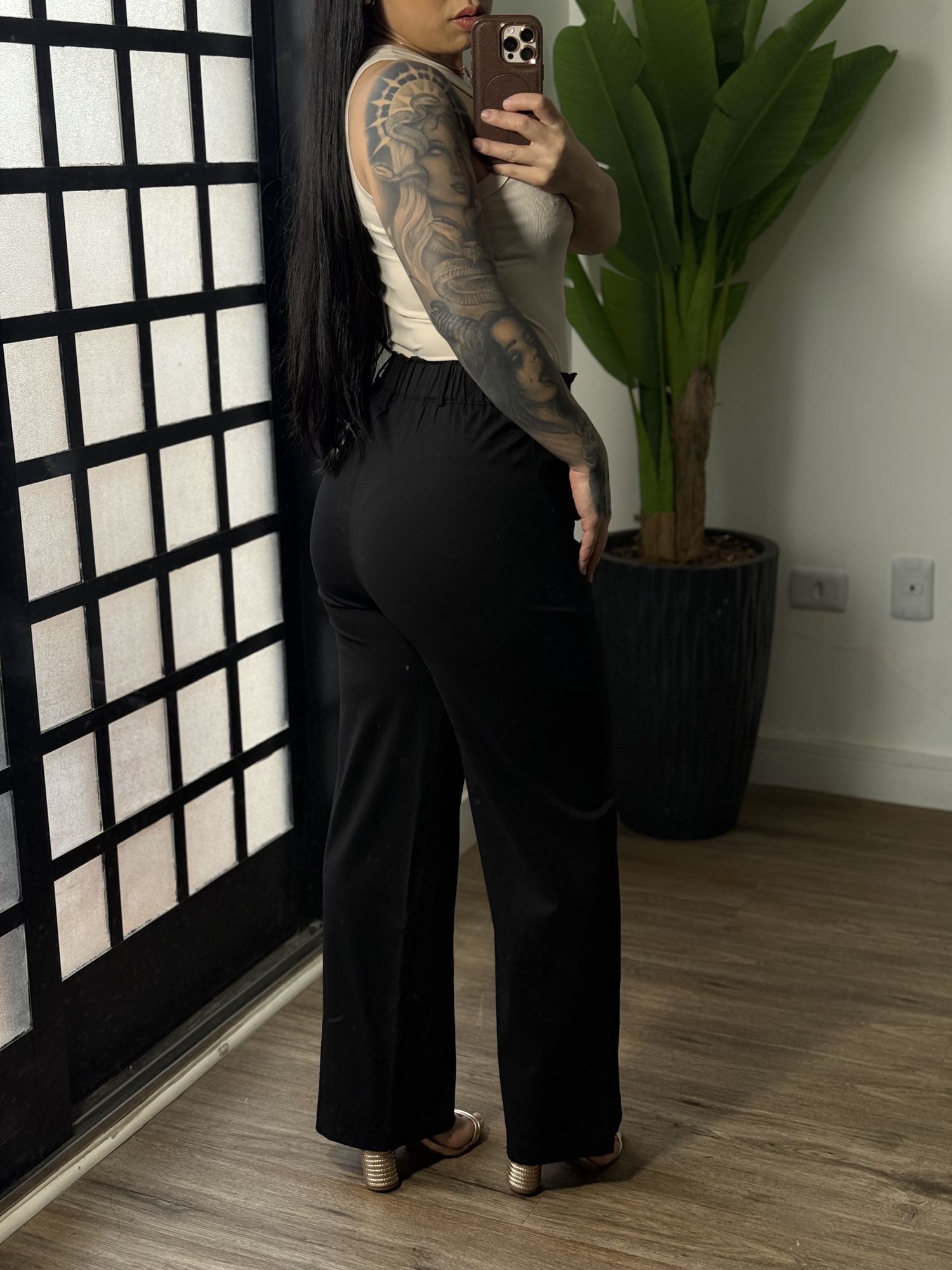 Calça Pantalona Marena 1616 - Preto 