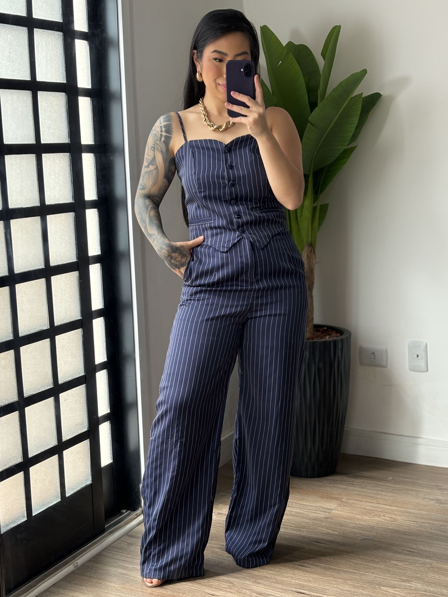 Conjunto Risca de Giz Clara 75 - Azul Marinho 