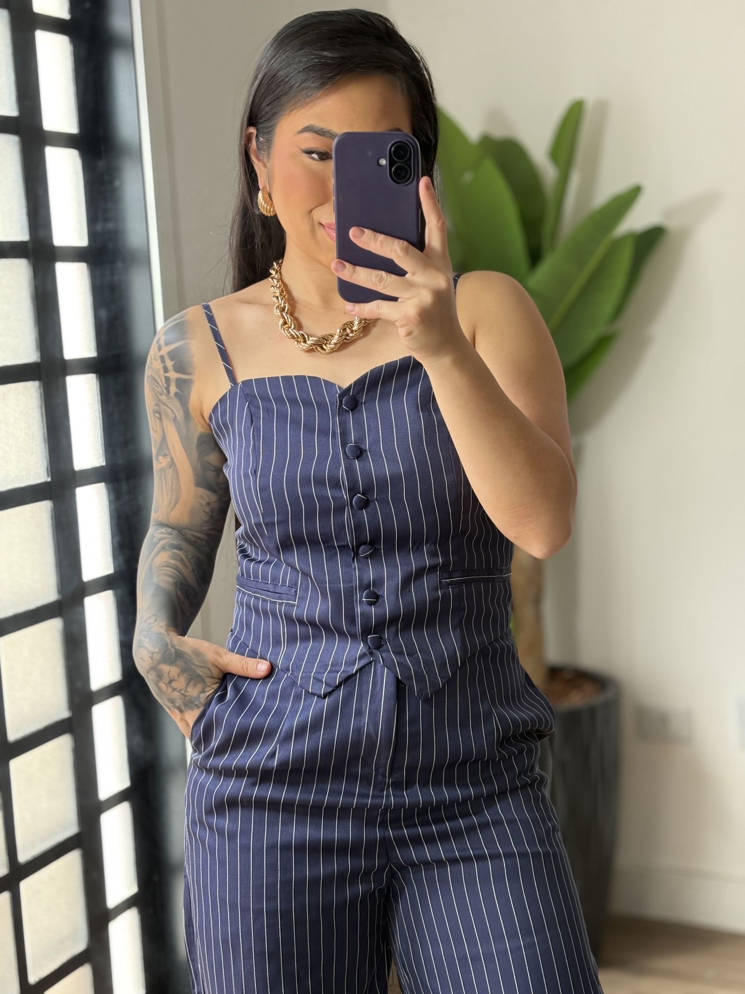 Conjunto Risca de Giz Clara 75 - Azul Marinho 