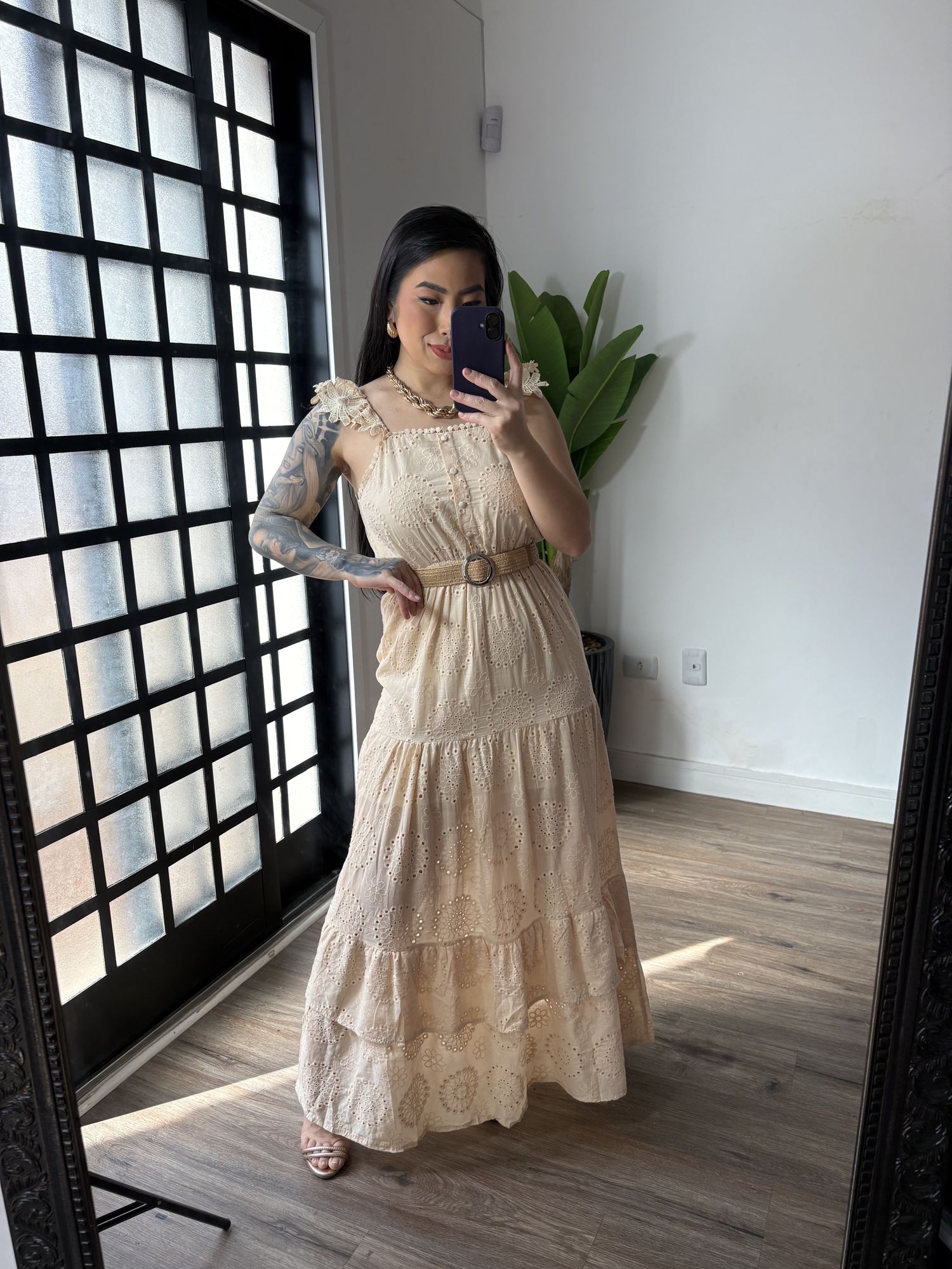 Vestido Longo Lese Aimeé 590 - Bege 