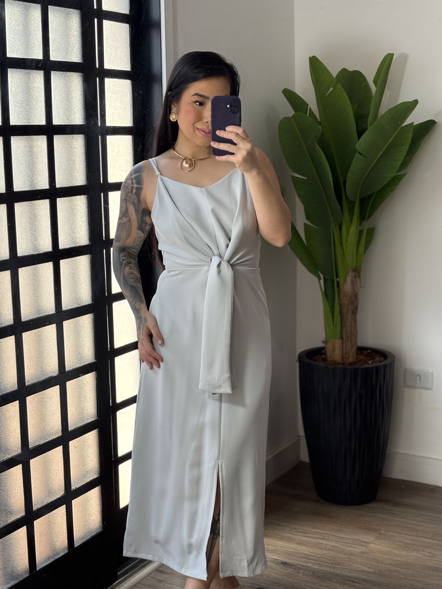 Vestido Midi Monique 1670 - Cinza